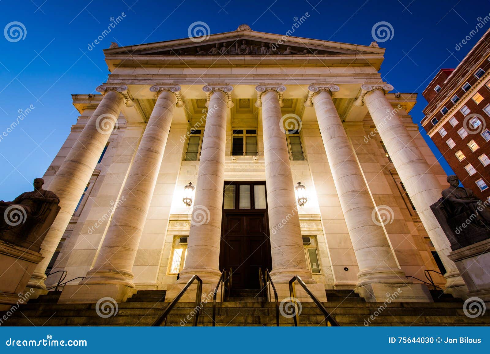 The New Haven County Courthouse at Night, in Downtown New Haven