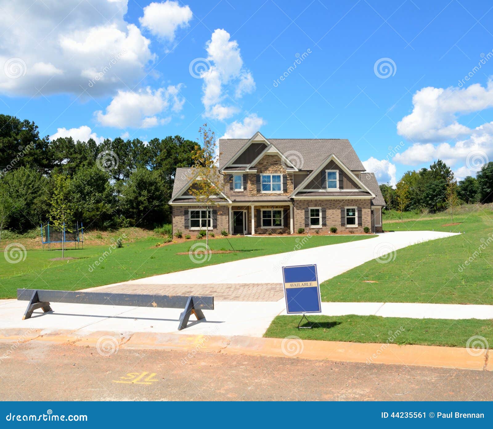 New Home Construction at Stock Image Image of blue 44235561
