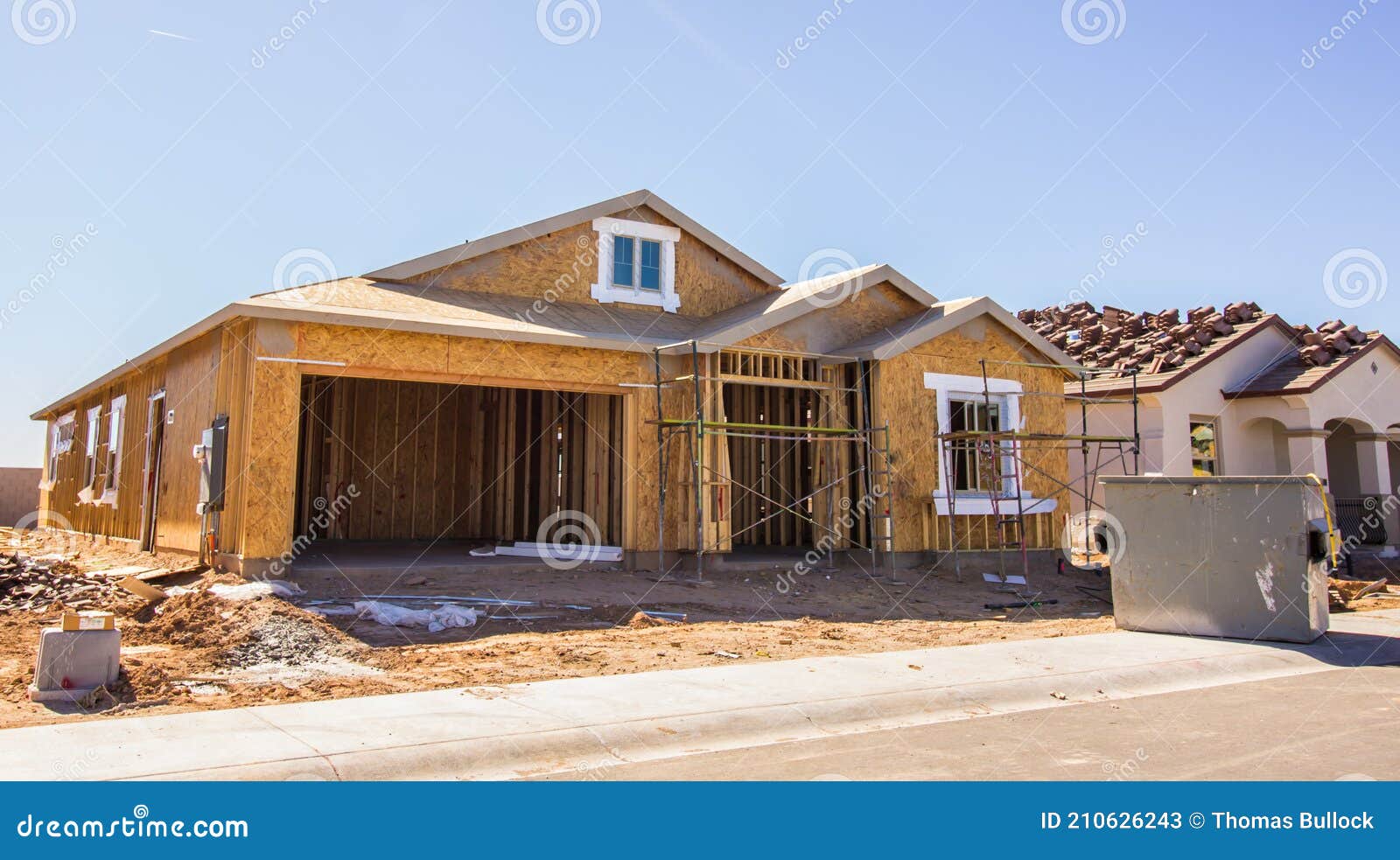 New Home Construction in Housing Development Stock Image Image of