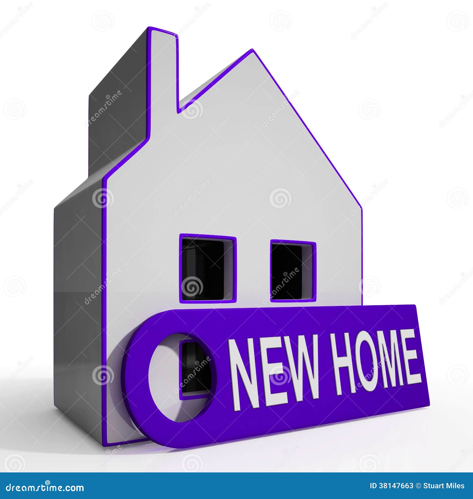 New Home House Means Finding and Purchasing Stock Illustration