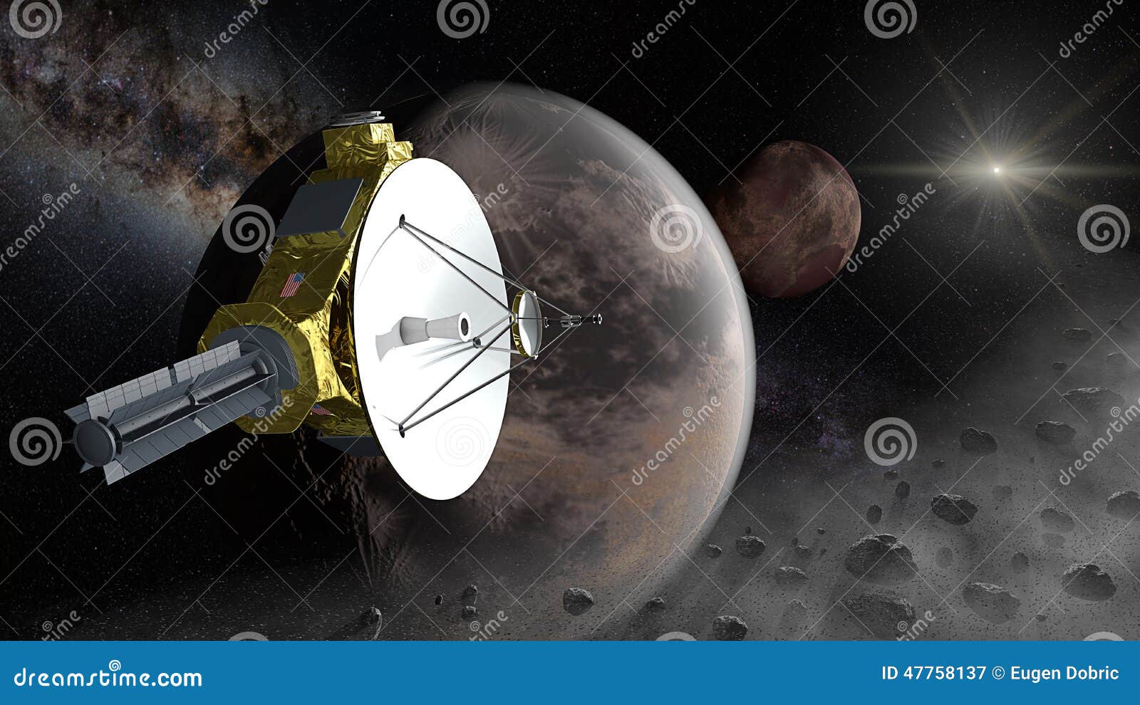 New Horizons Flyby Pluto Into Kuiper Belt Royalty-Free Stock Photo ...