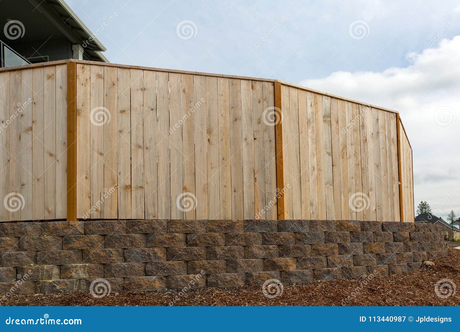 new house backyard wood fence