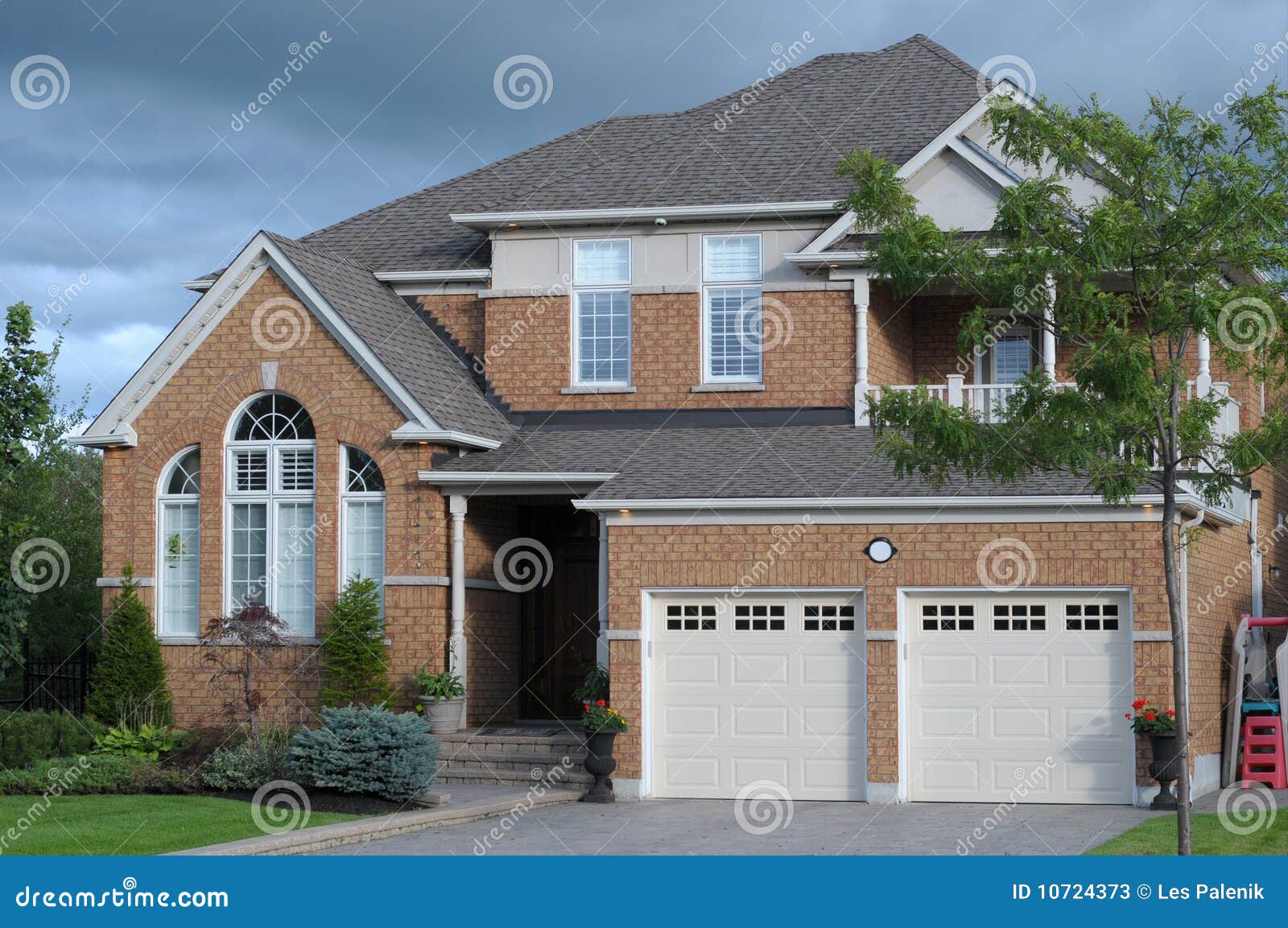 New House With A Double Garage Stock Image Image of 