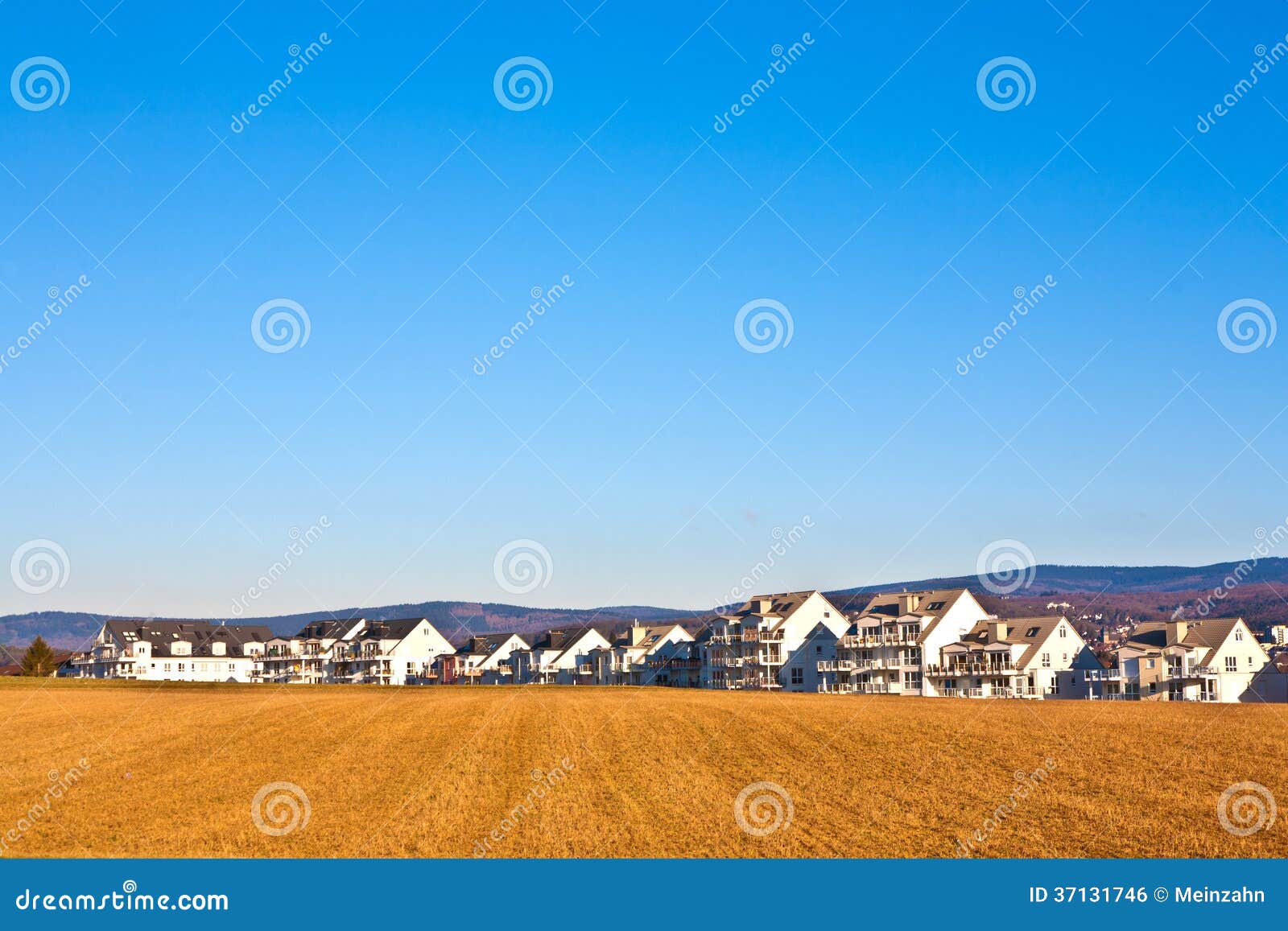 New Housing Area for Families Stock Photo - Image of housing, blue