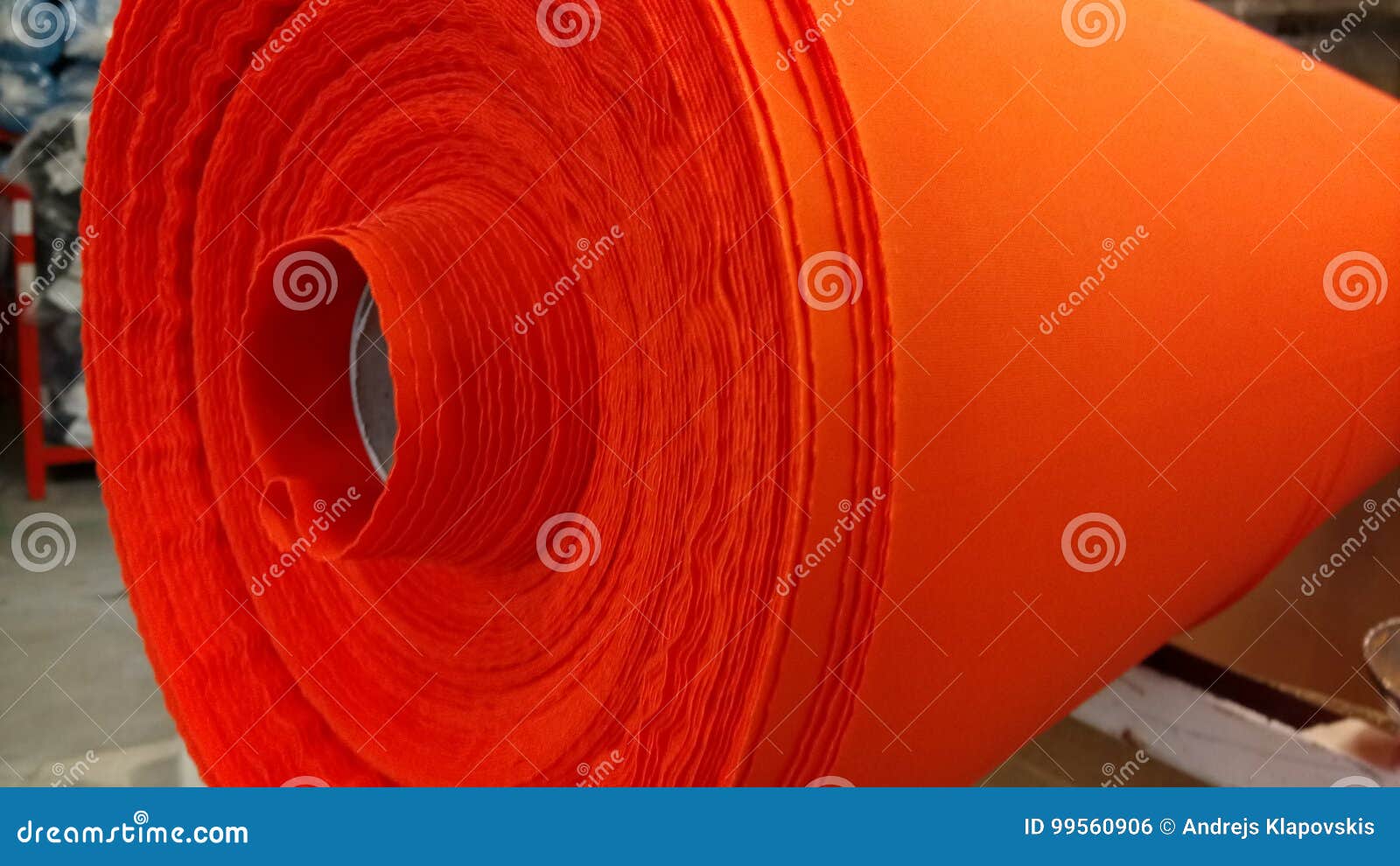 New Industrial Red Roll, Red Background. Concept: Material, Fabric