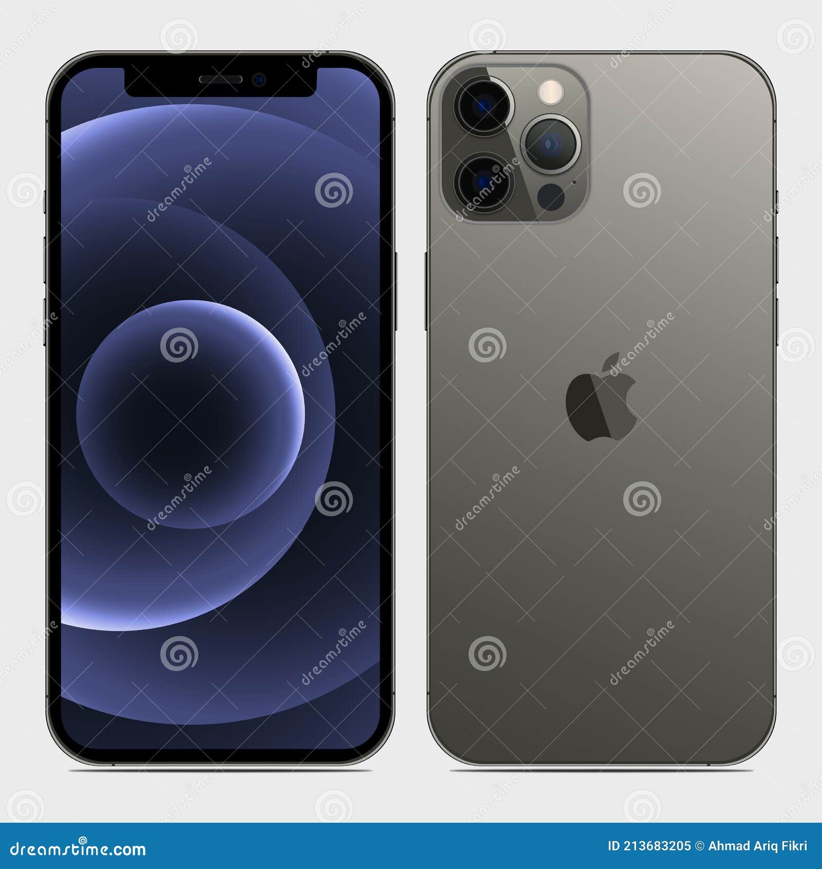 New Iphone 12 Pro Or Pro Max Graphite Color By Apple Inc Screen Iphone And Back Side Iphone Editorial Image Illustration Of Digital Frame