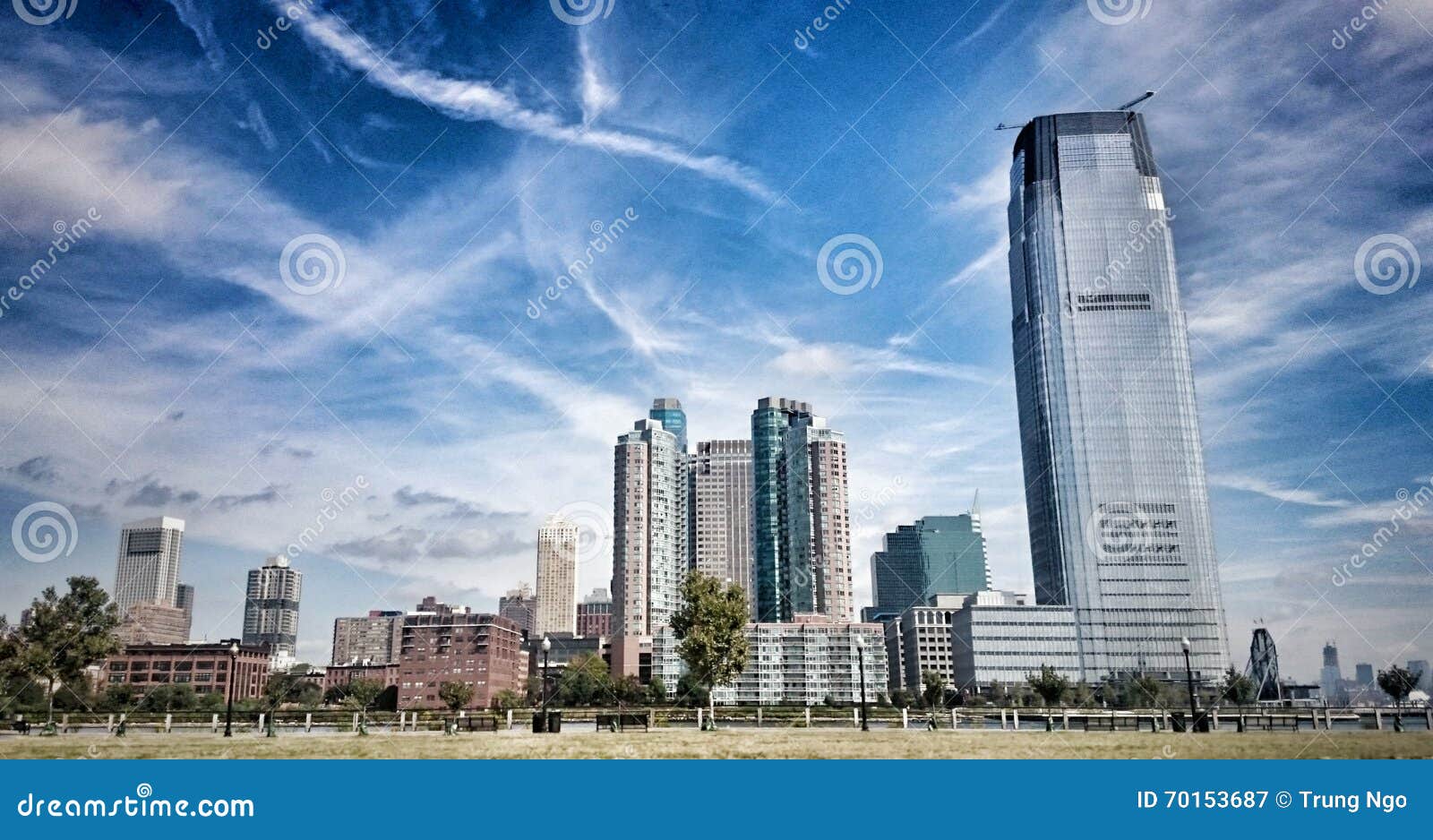 New Jersey cityscape stock image. Image of jersey, clouds 70153687