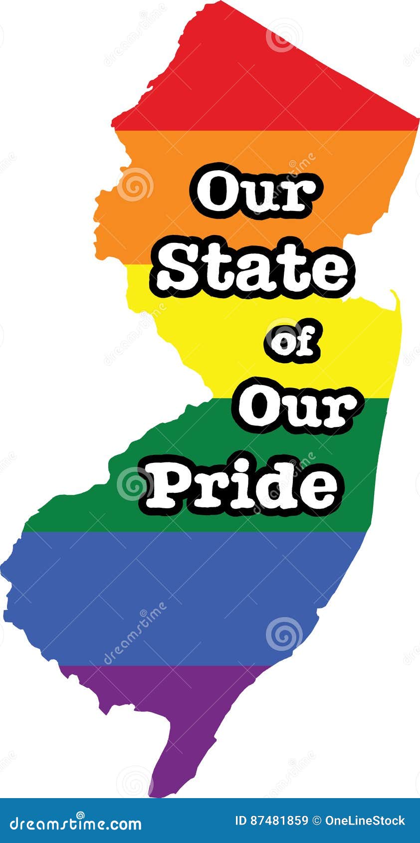 New Jersey Gay Pride Vector State Sign Stock Vector Illustration of