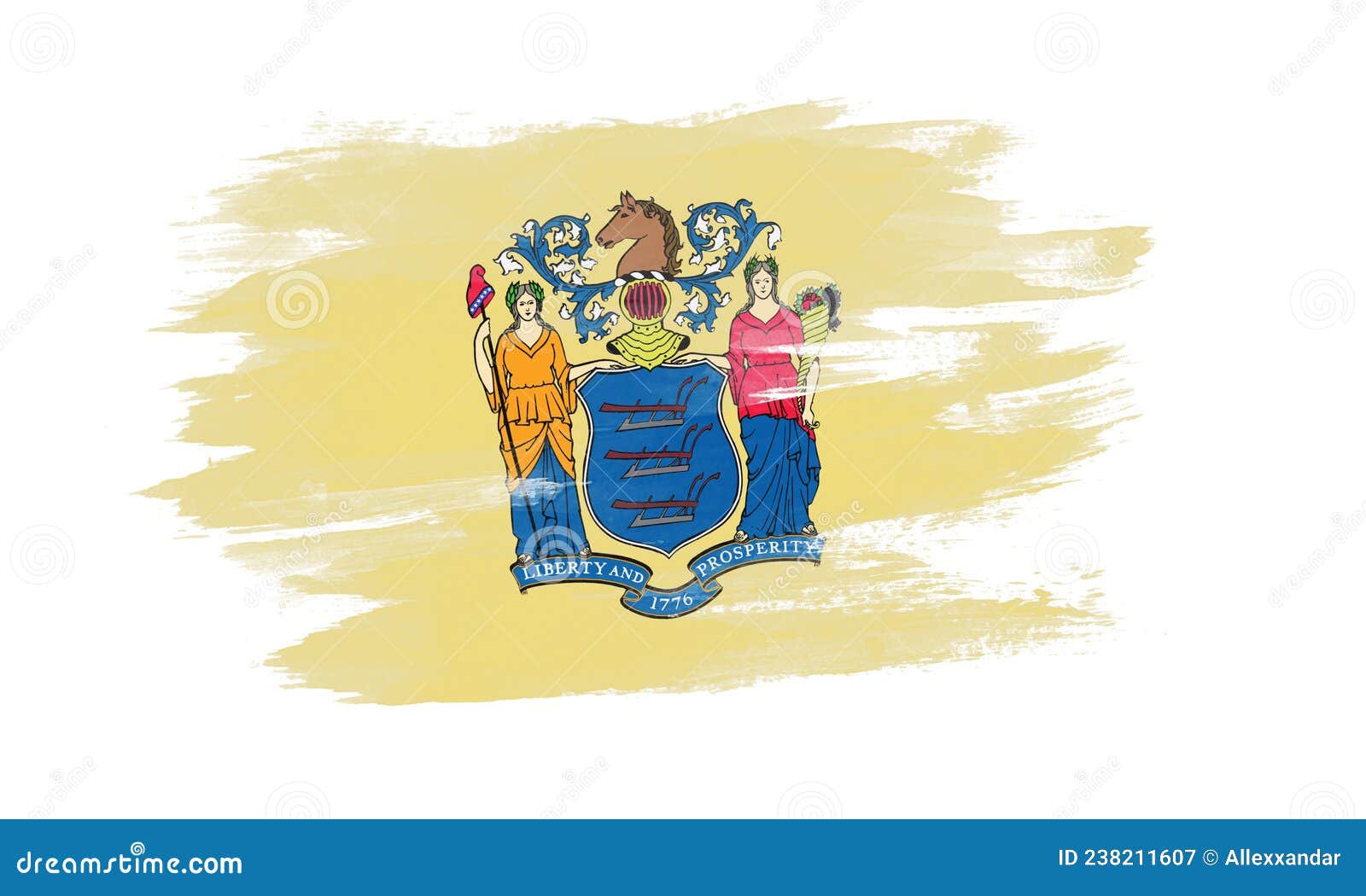 New Jersey State Flag Brush Stroke Stock Illustration Illustration of