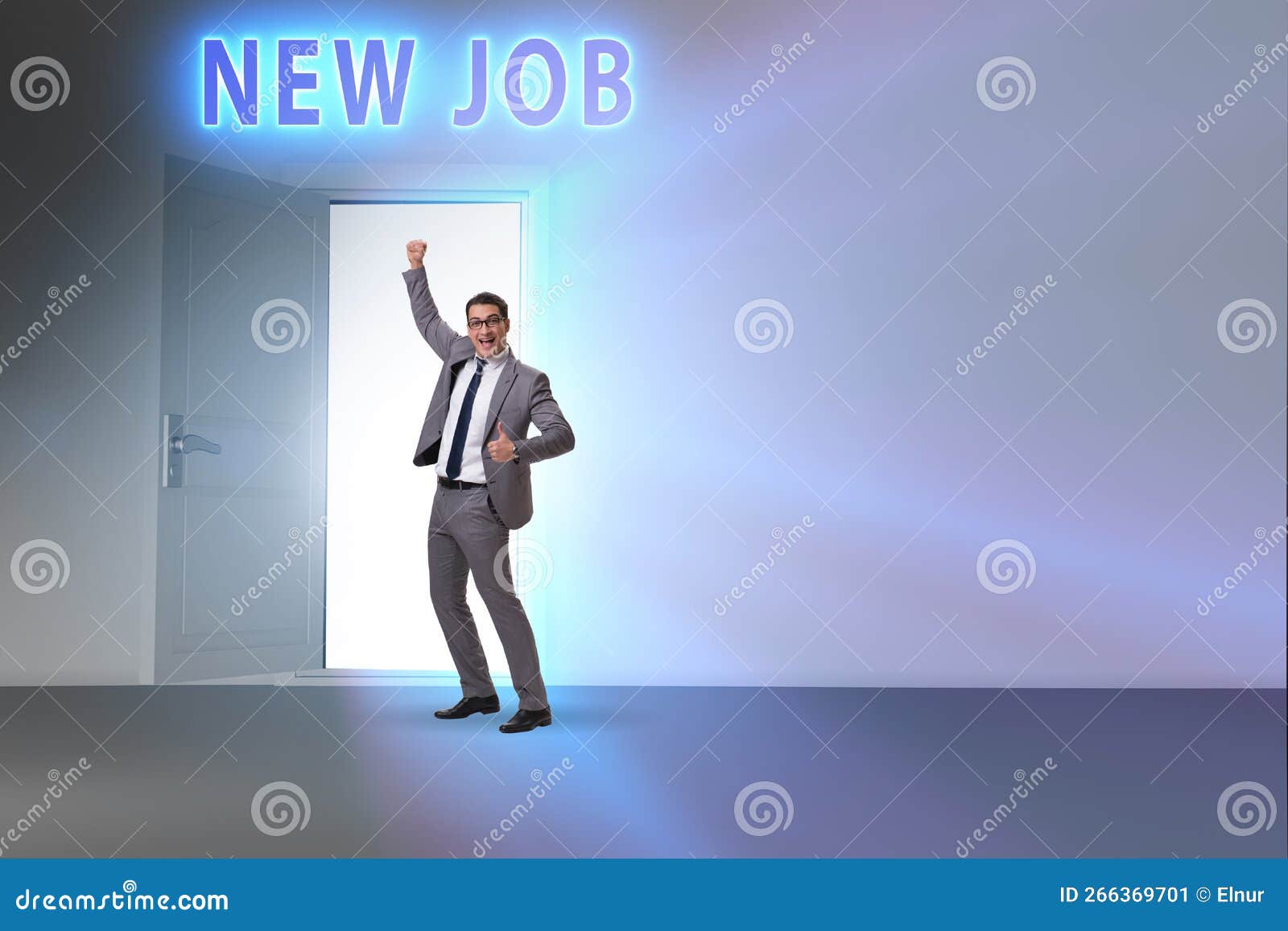 New Job Concept with Open Door Stock Image Image of people