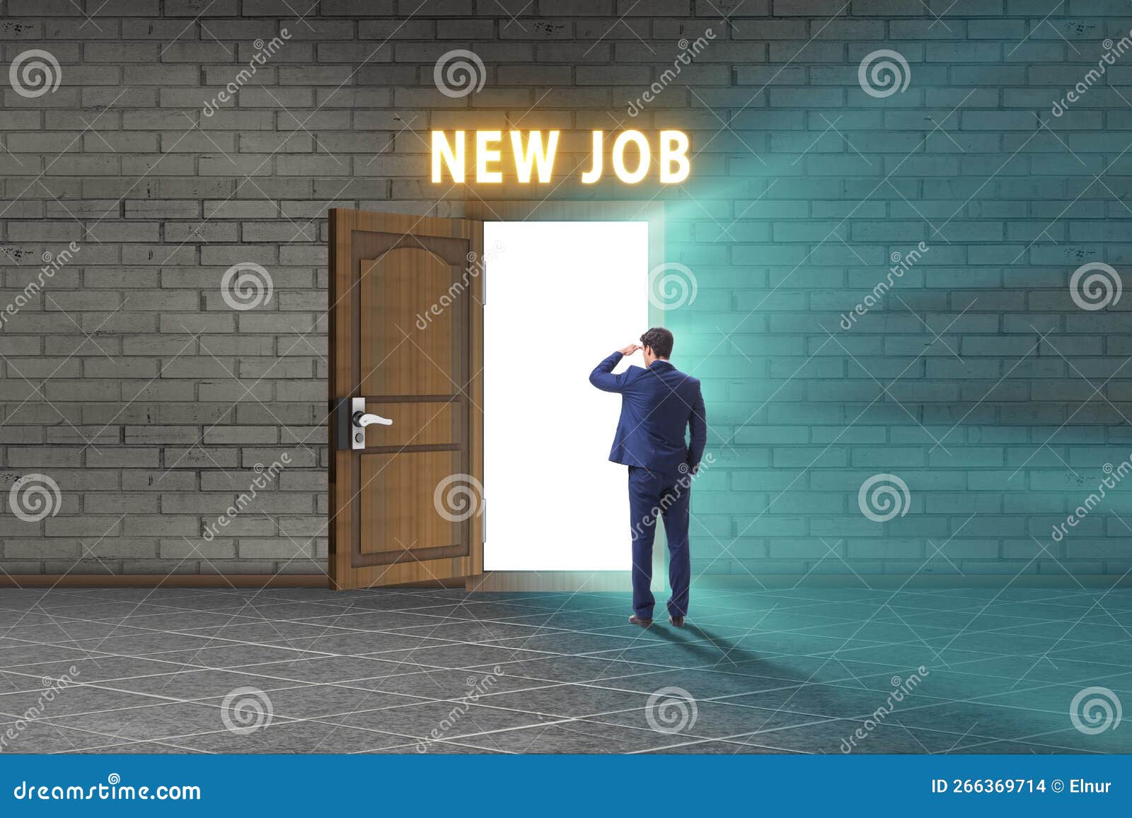 New Job Concept with Open Door Stock Photo Image of hunting, career