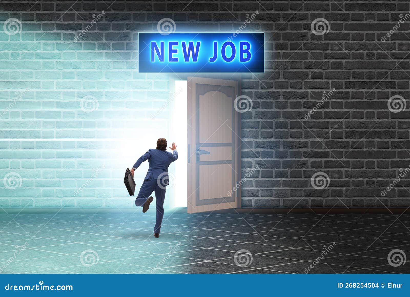 New Job Concept with Open Door Stock Photo Image of career, staff