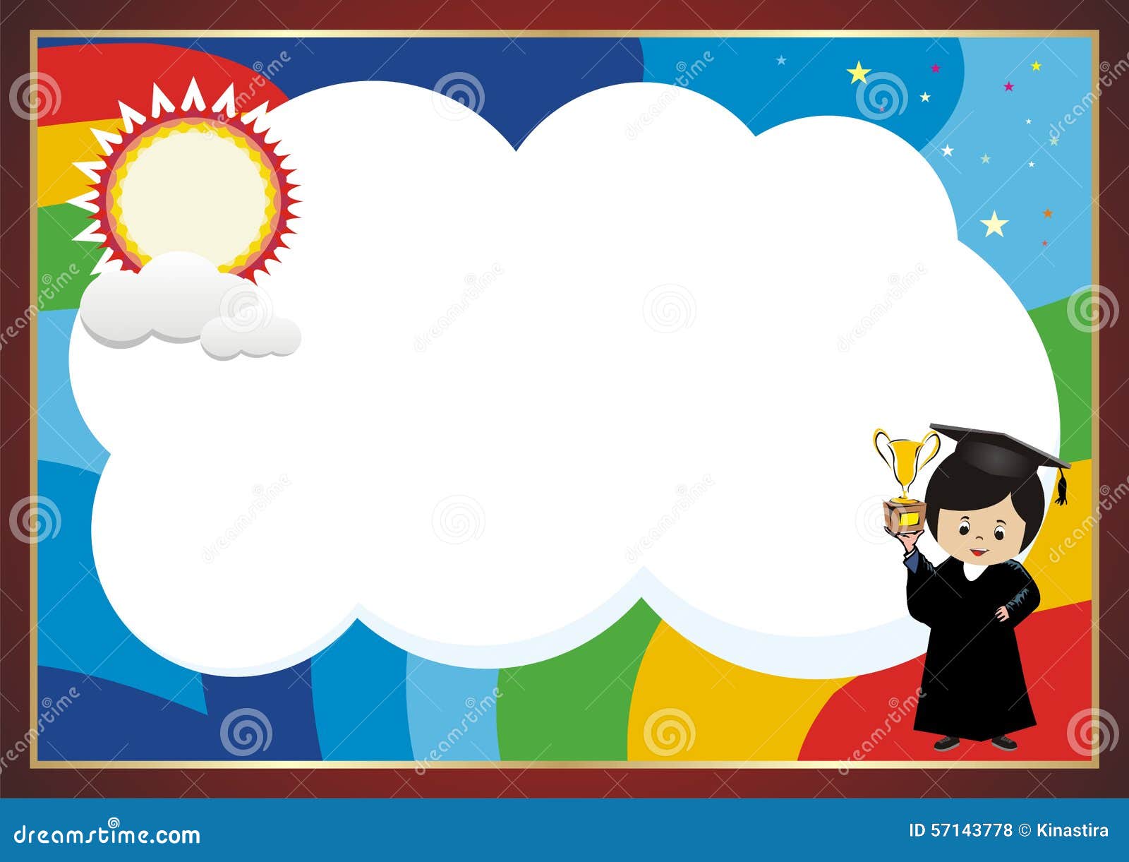 New Kid Certificate Template Stock Vector - Illustration of award