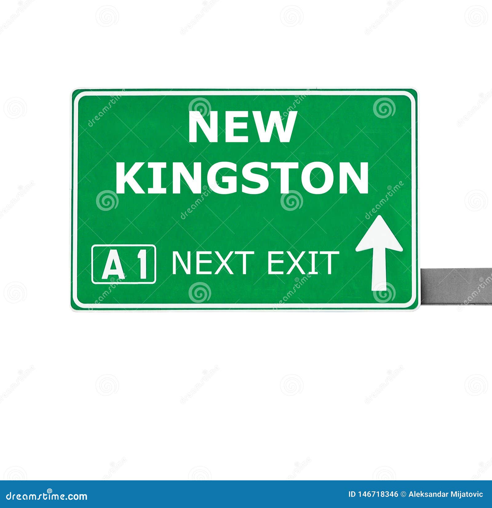 NEW KINGSTON Road Sign Isolated on White Stock Photo Image of green