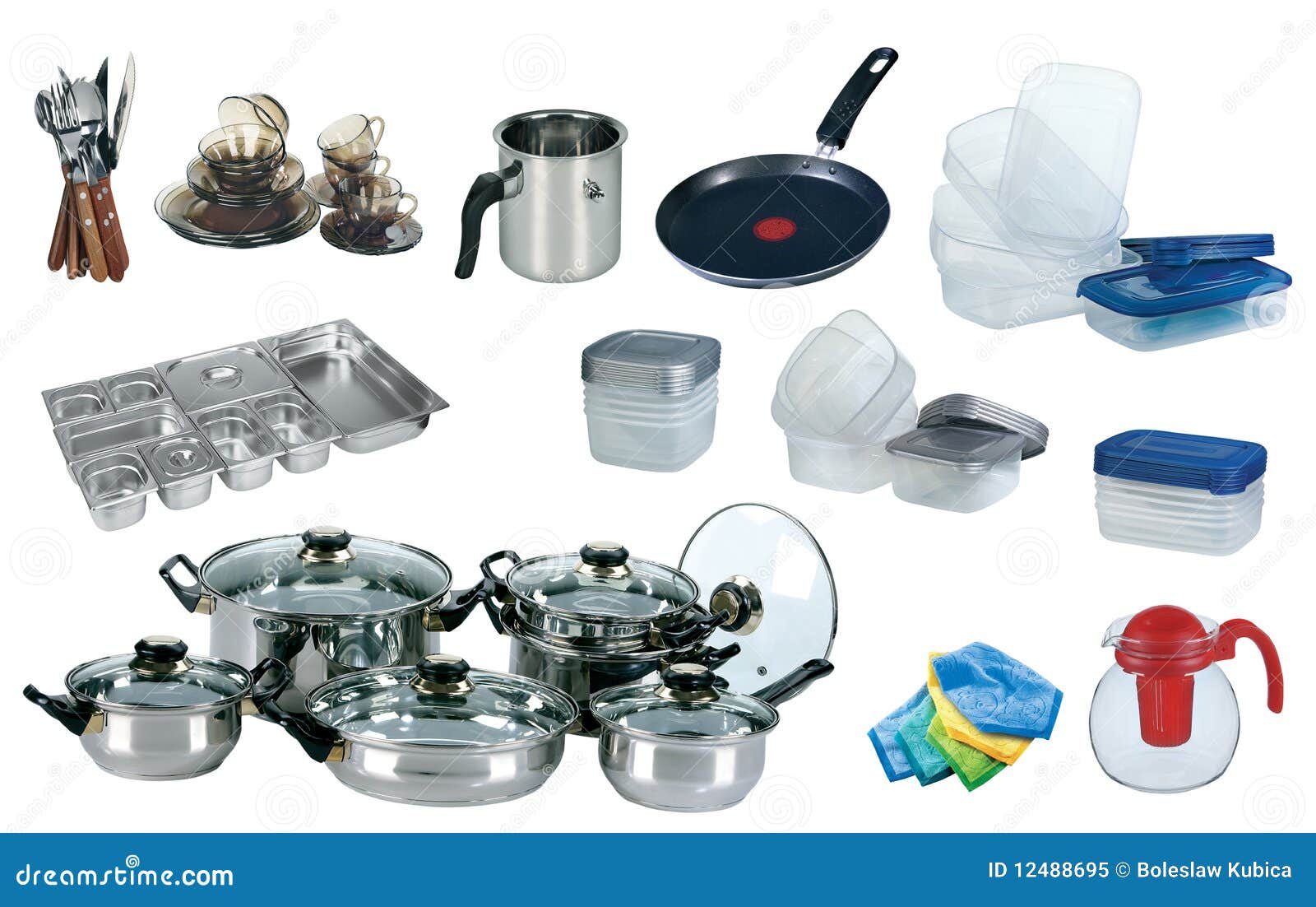 New kitchen set stock image. Image of closeup, dessert 12488695