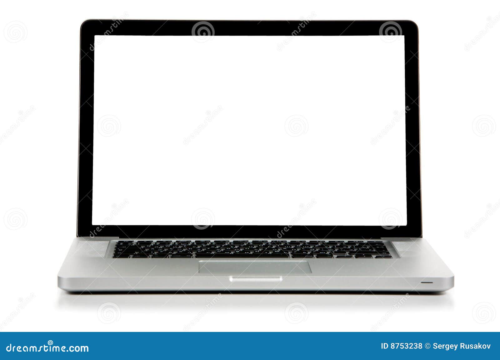 New Laptop With White Screen Front View Stock Photo Image Of Digital