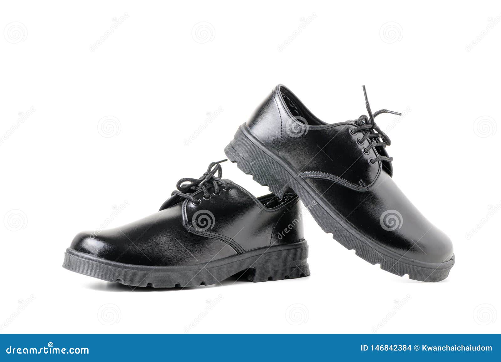 New Leather Student Shoes Isolated Stock Photo - Image of footwear ...