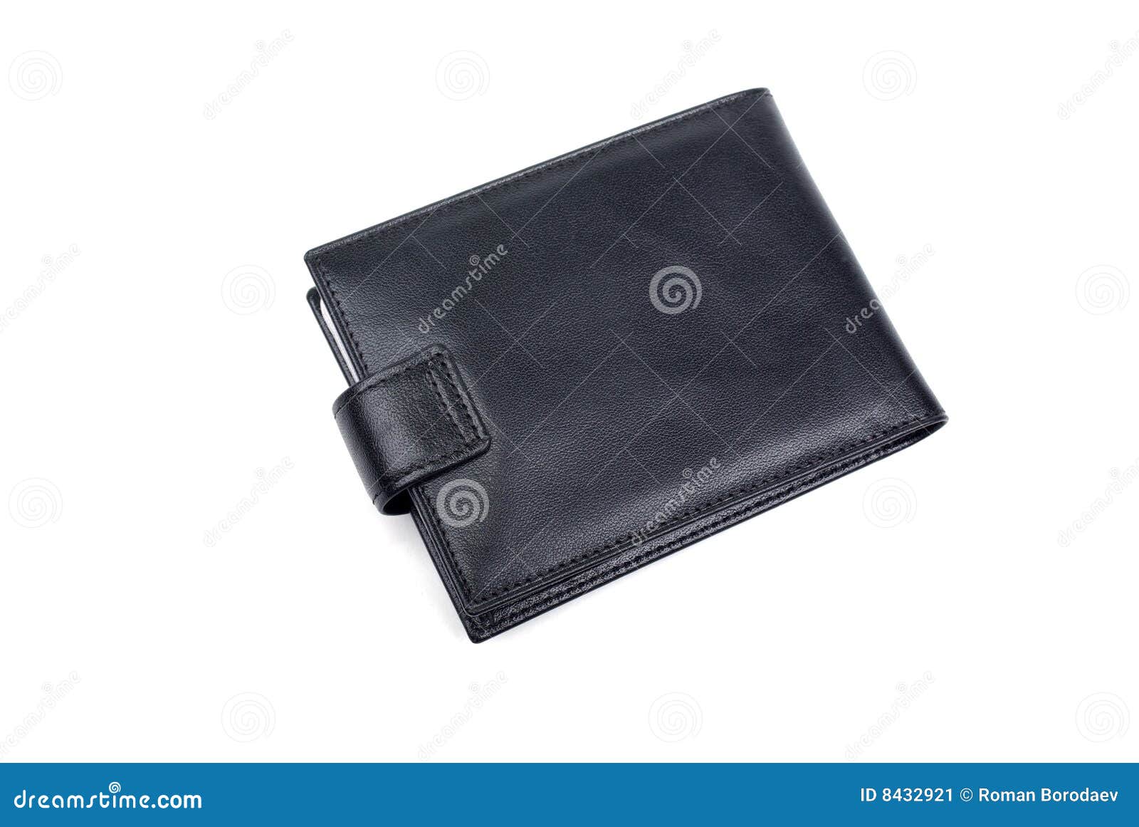 Black Leather Wallet Purse Isolated on White Background Money Credit ...