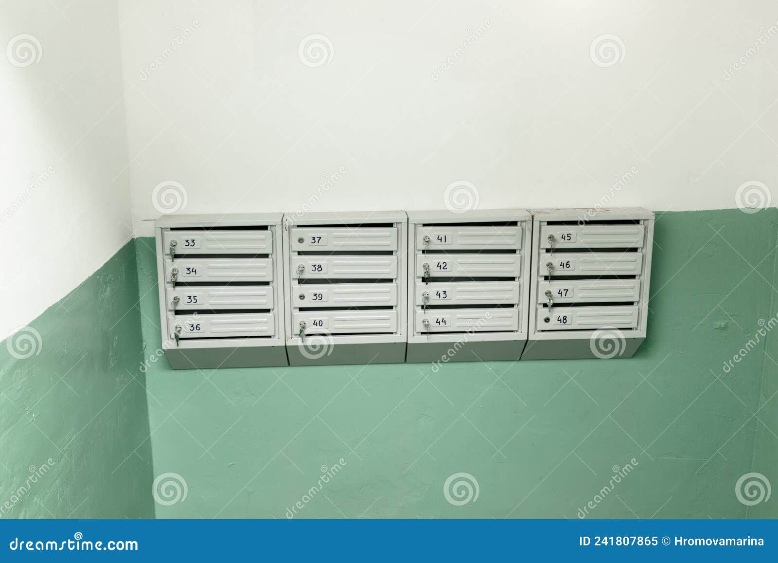New Mailboxes with Keys at the Entrance Stock Image Image of delivery