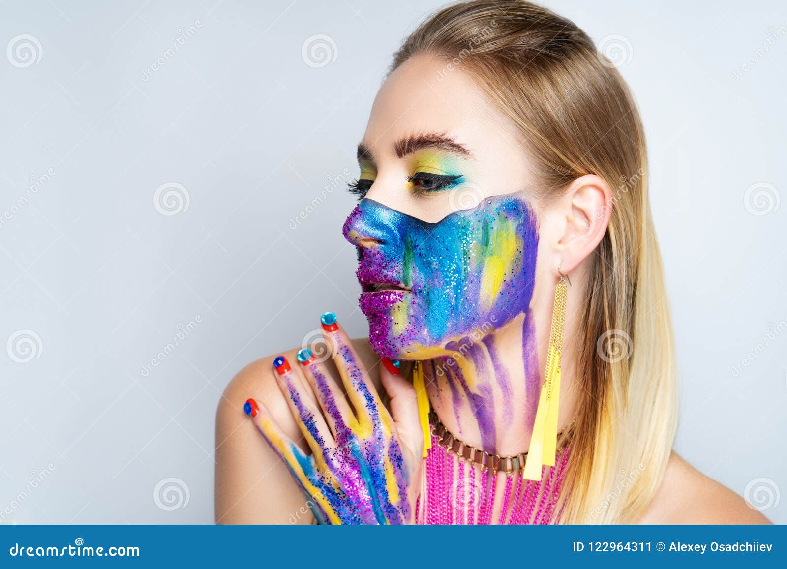 Woman Half Face Art Make Up Stock Image Image Of Color Fashion Woman Half Face Art Make Up Stock Image Image Of Color Fashion