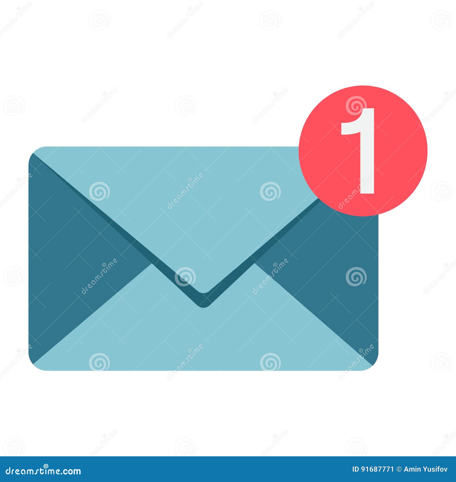 New message flat icon, email and website button, vector graphics, a colorful solid pattern on a white background, eps 10.