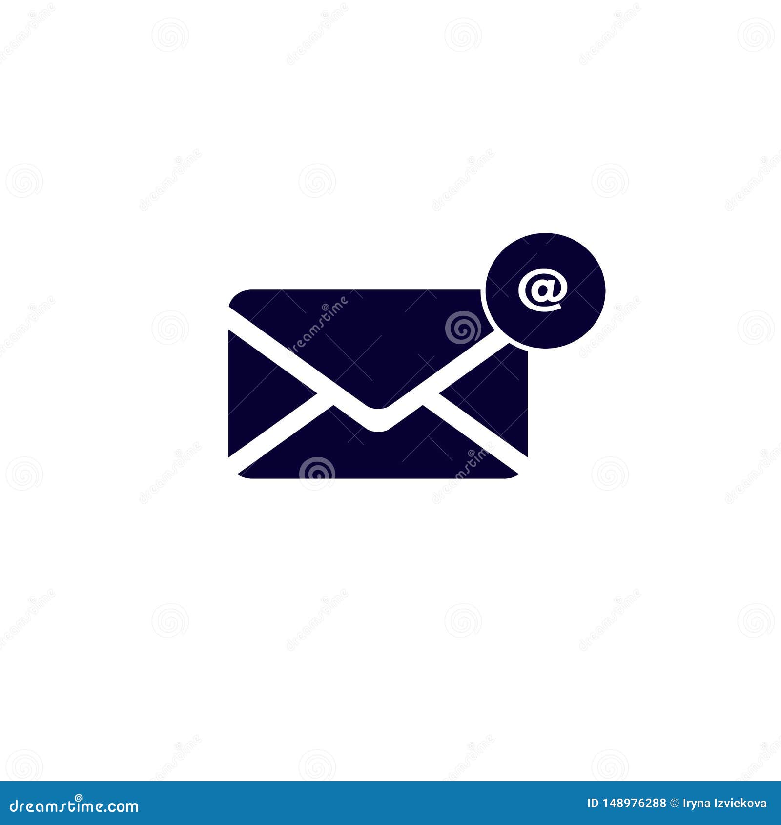 New Message To Email Flat Icon Design Closed Envelope Stock Vector