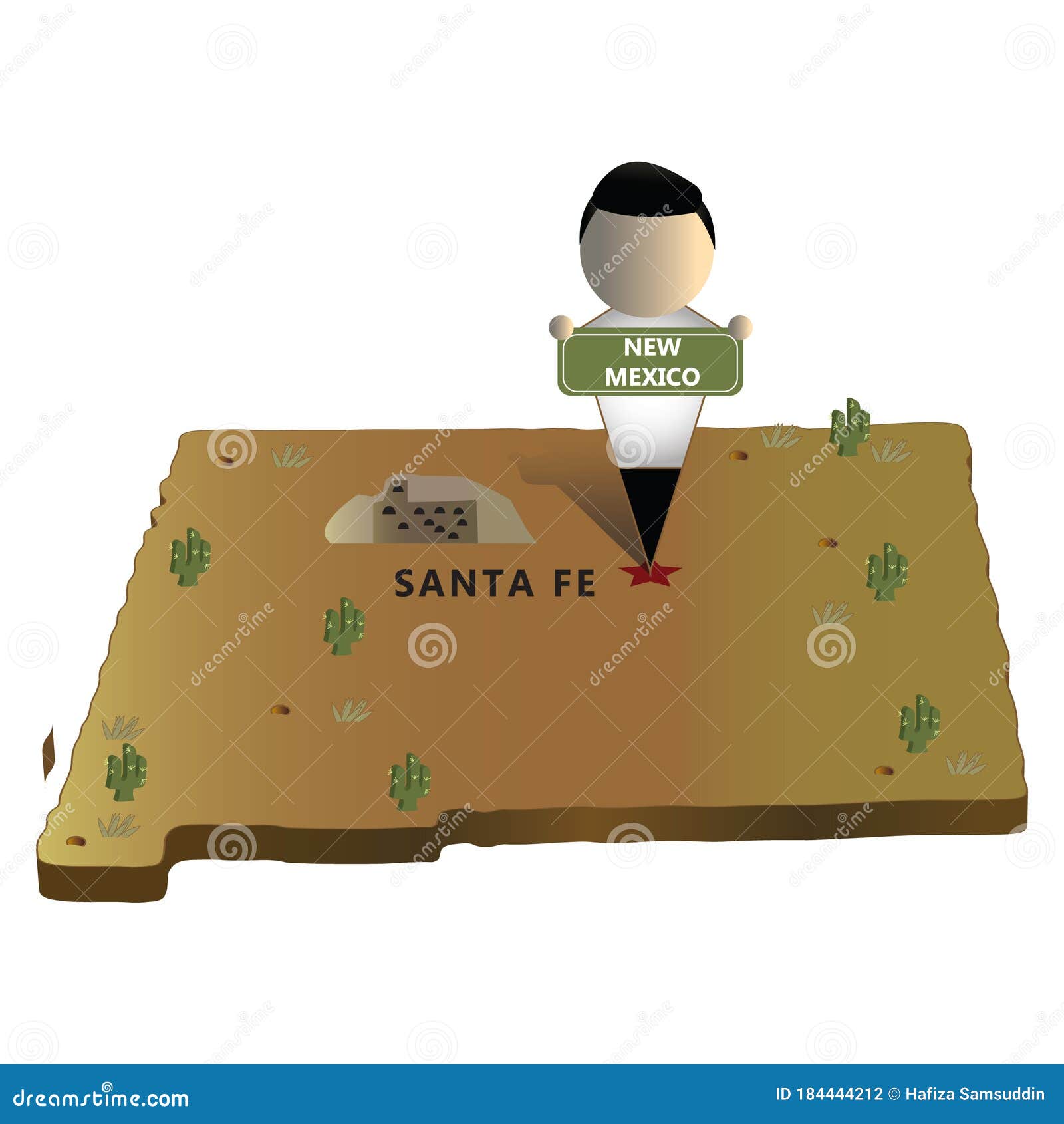 New Mexico State Map. Vector Illustration Decorative Background Design