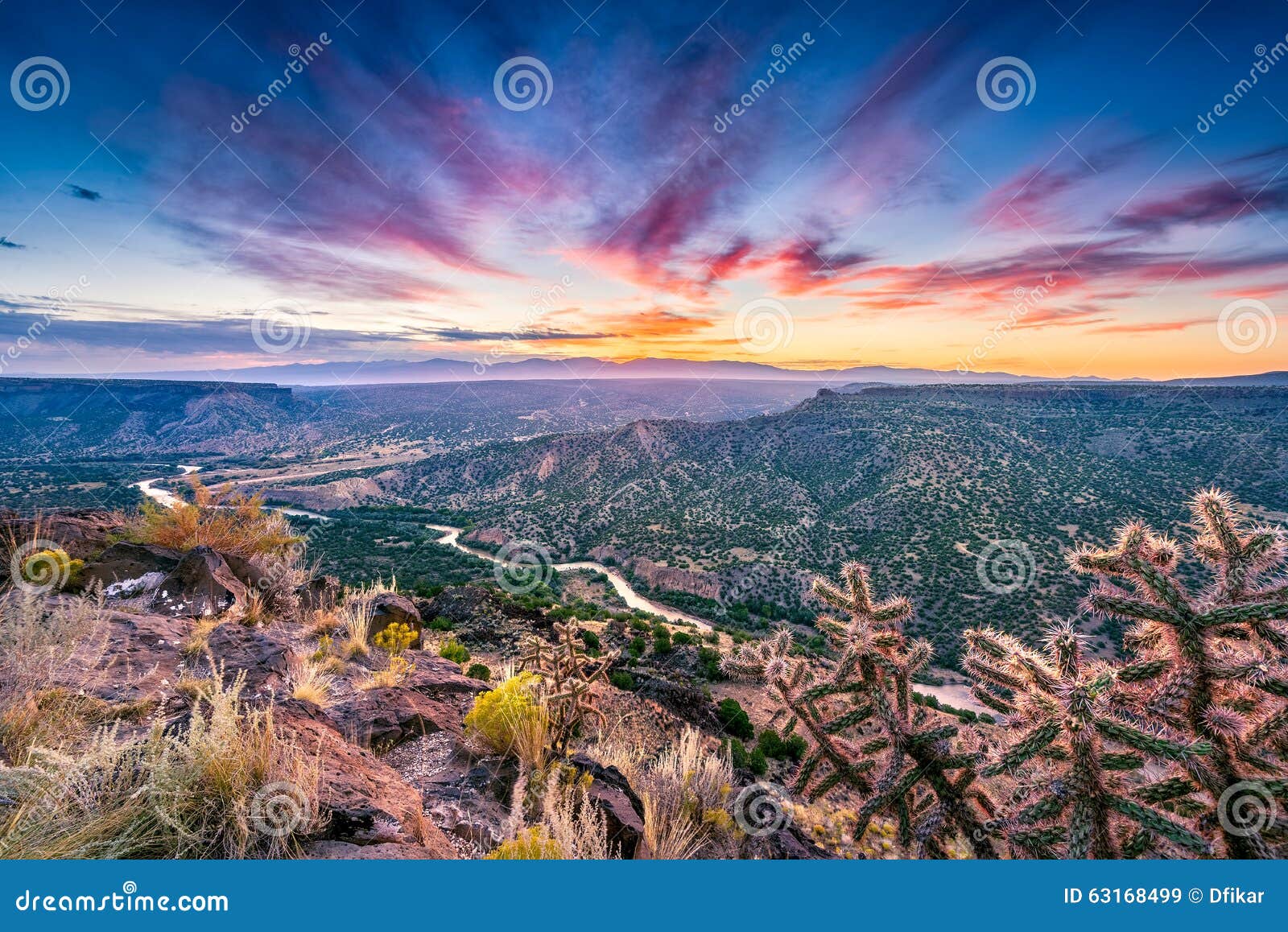 new mexico sunrise over the rio grande river