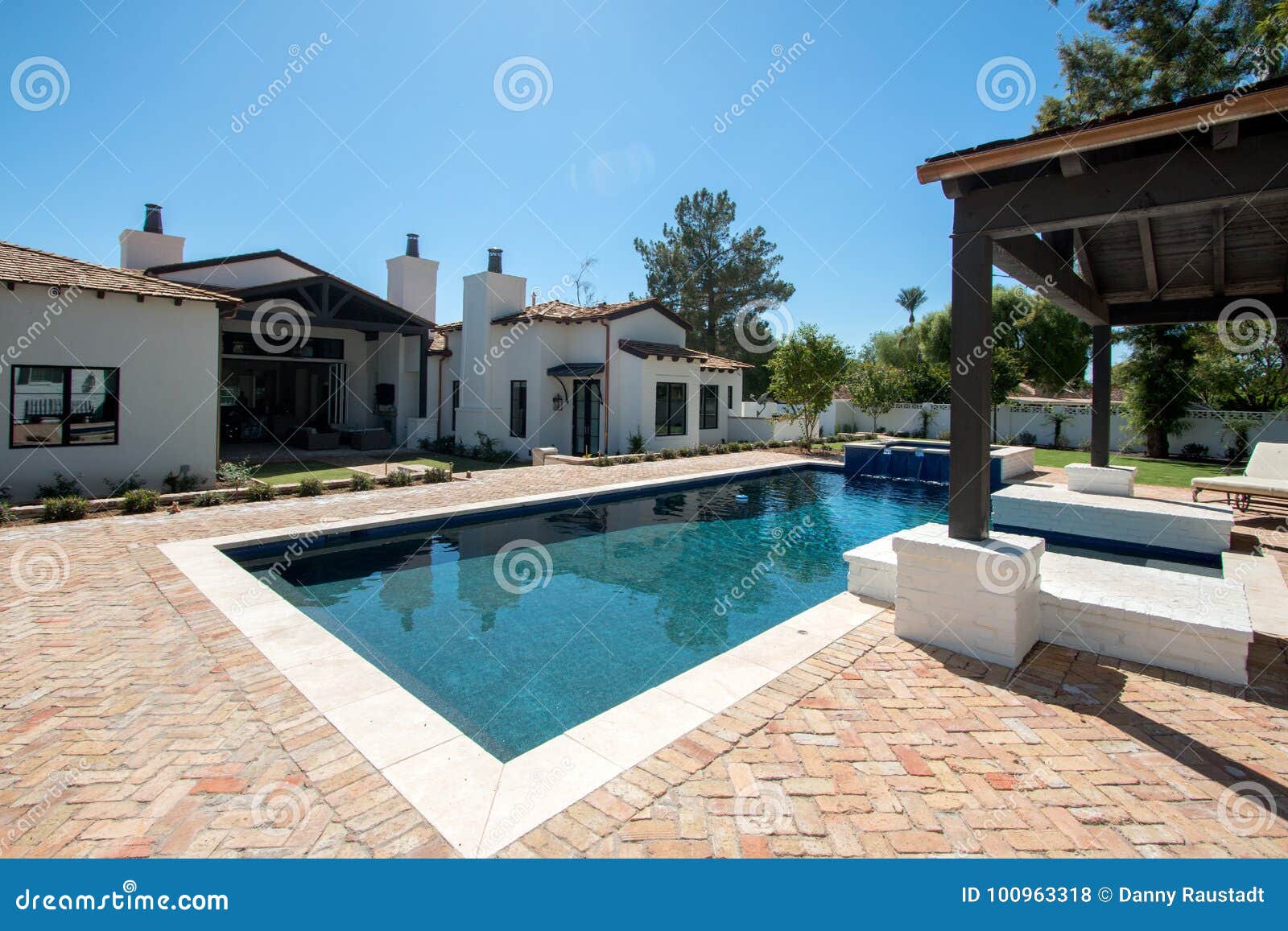 new modern classic home backyard pool
