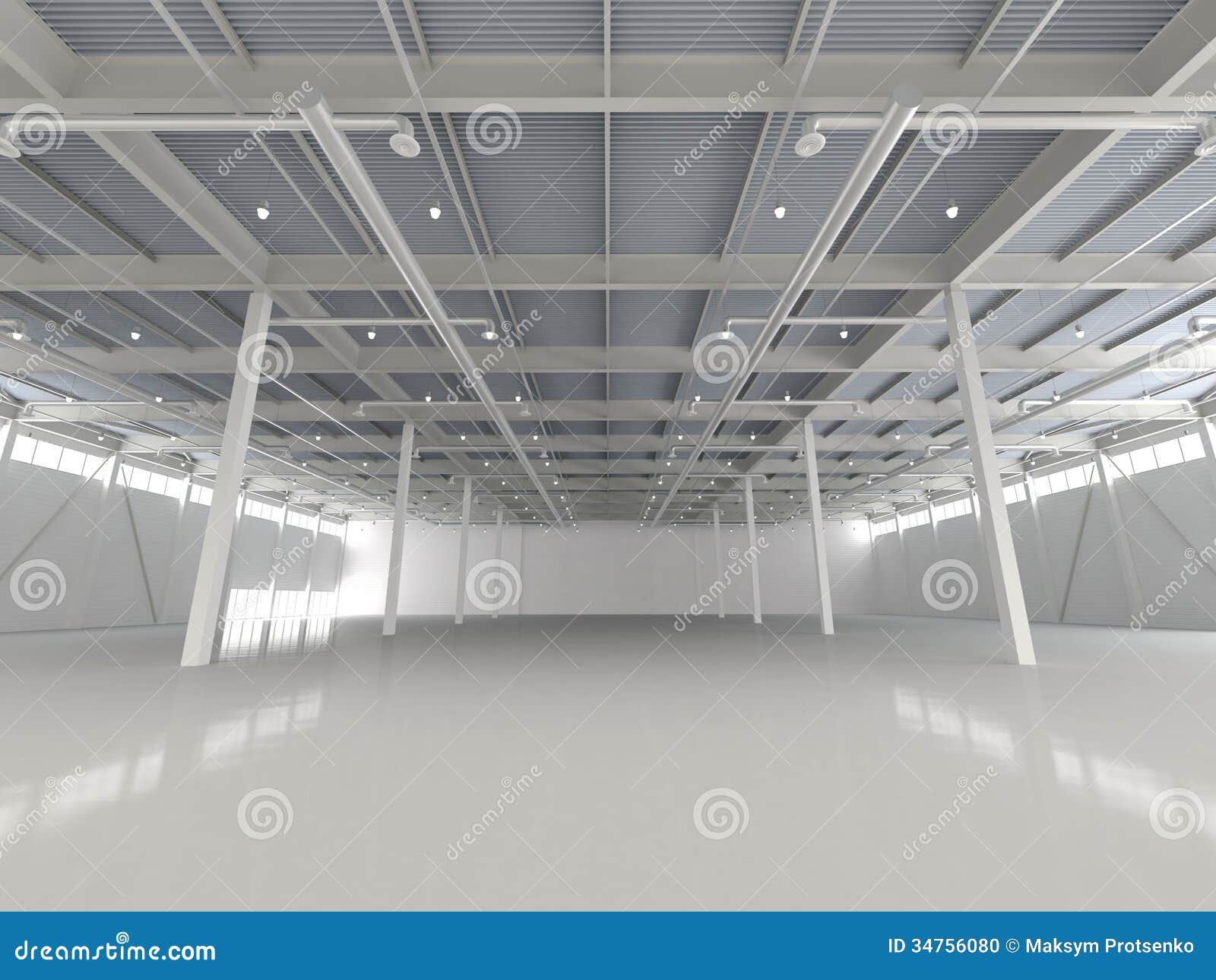 New Modern Empty Storehouse Stock Photo - Image: 34756080