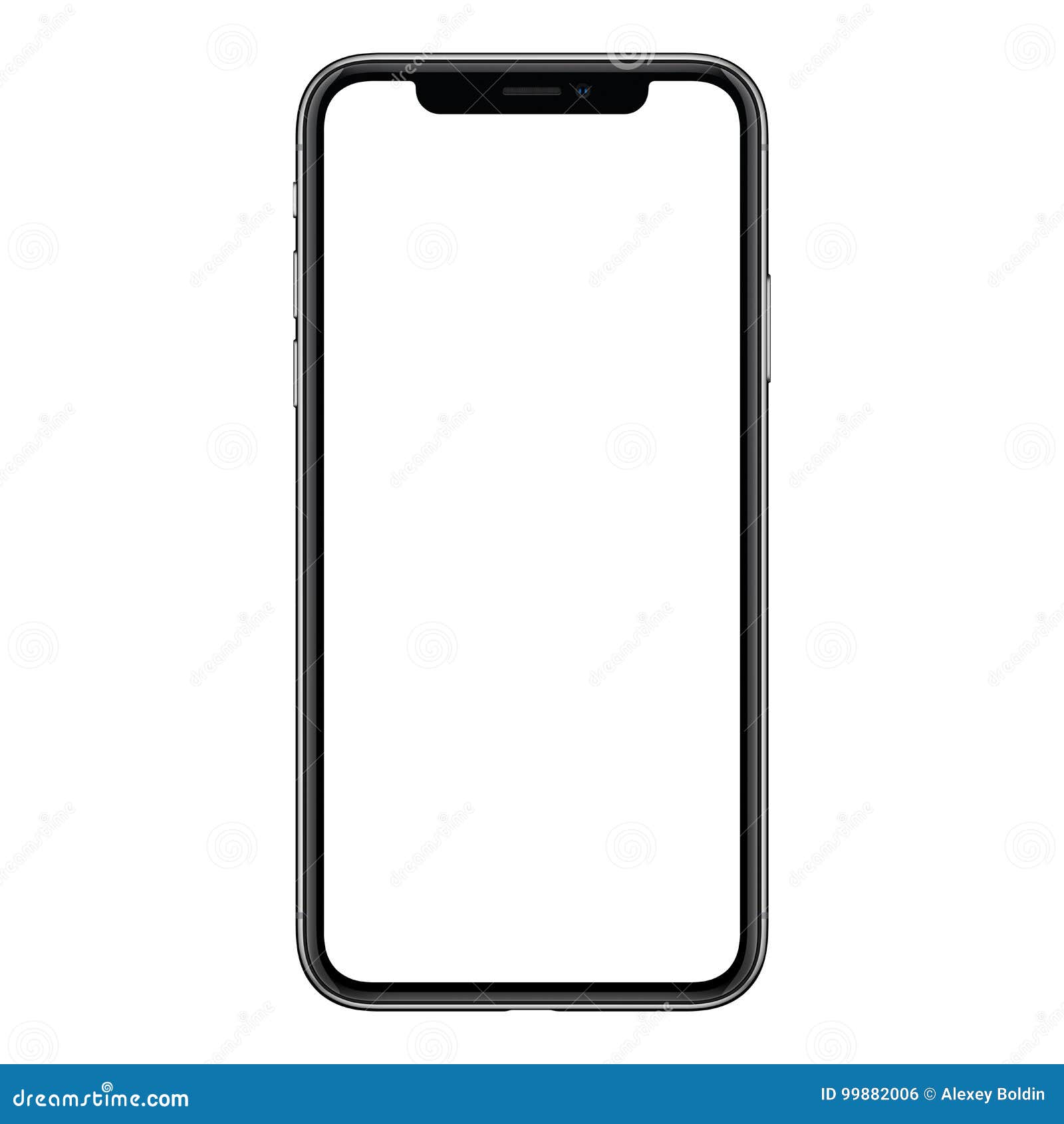 iphone x. new modern frameless smartphone mockup with white screen  on white background