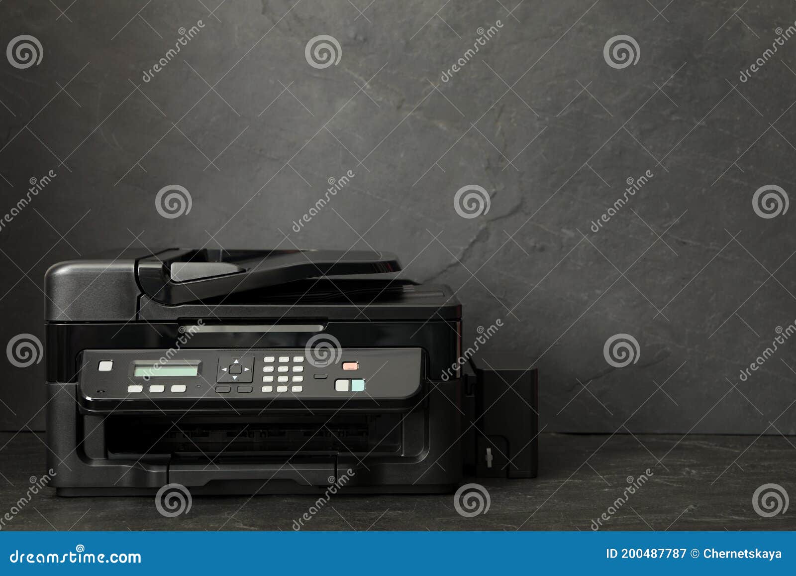 New Modern Printer on Black Background. Space for Text Stock Image Image of machine, document