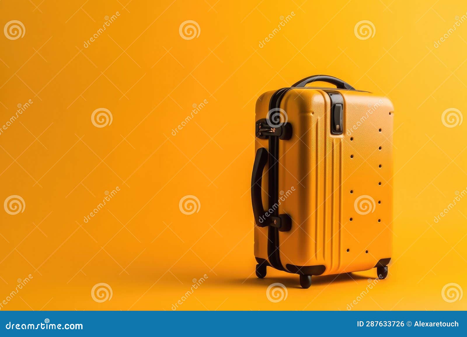 Yellow Suitcase on Yellow Background Stock Photo Image of journey