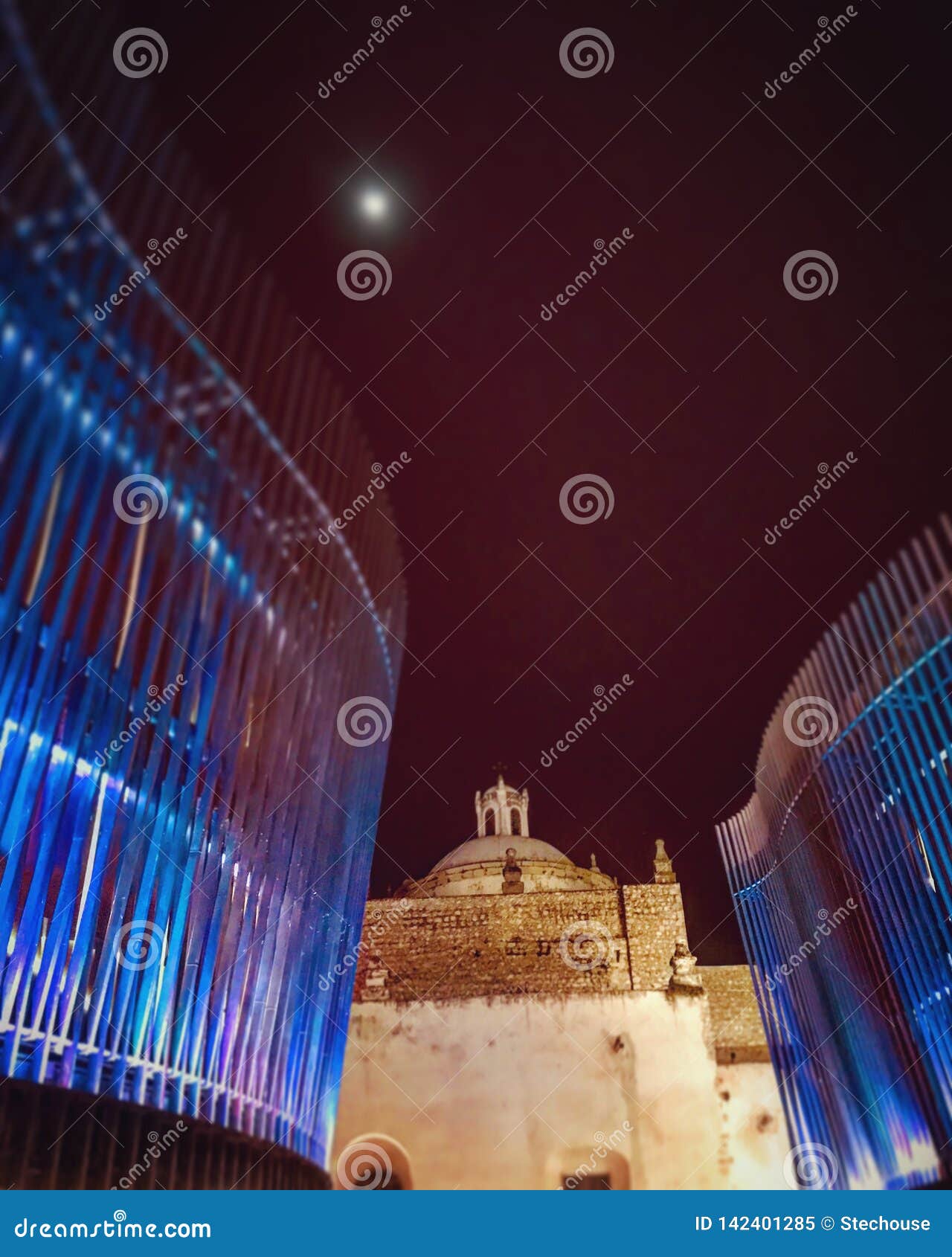 a new musical center in the heart of merida, mexico with the moon - mexico