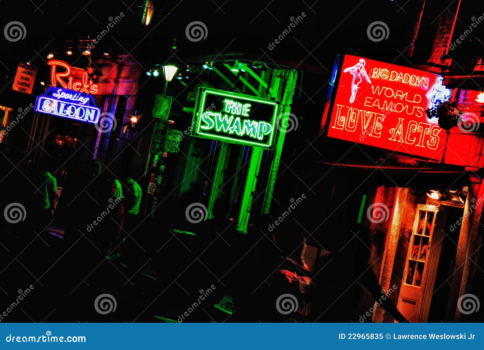 New Orleans Bourbon Street Bars and Sex Clubs Editorial Image