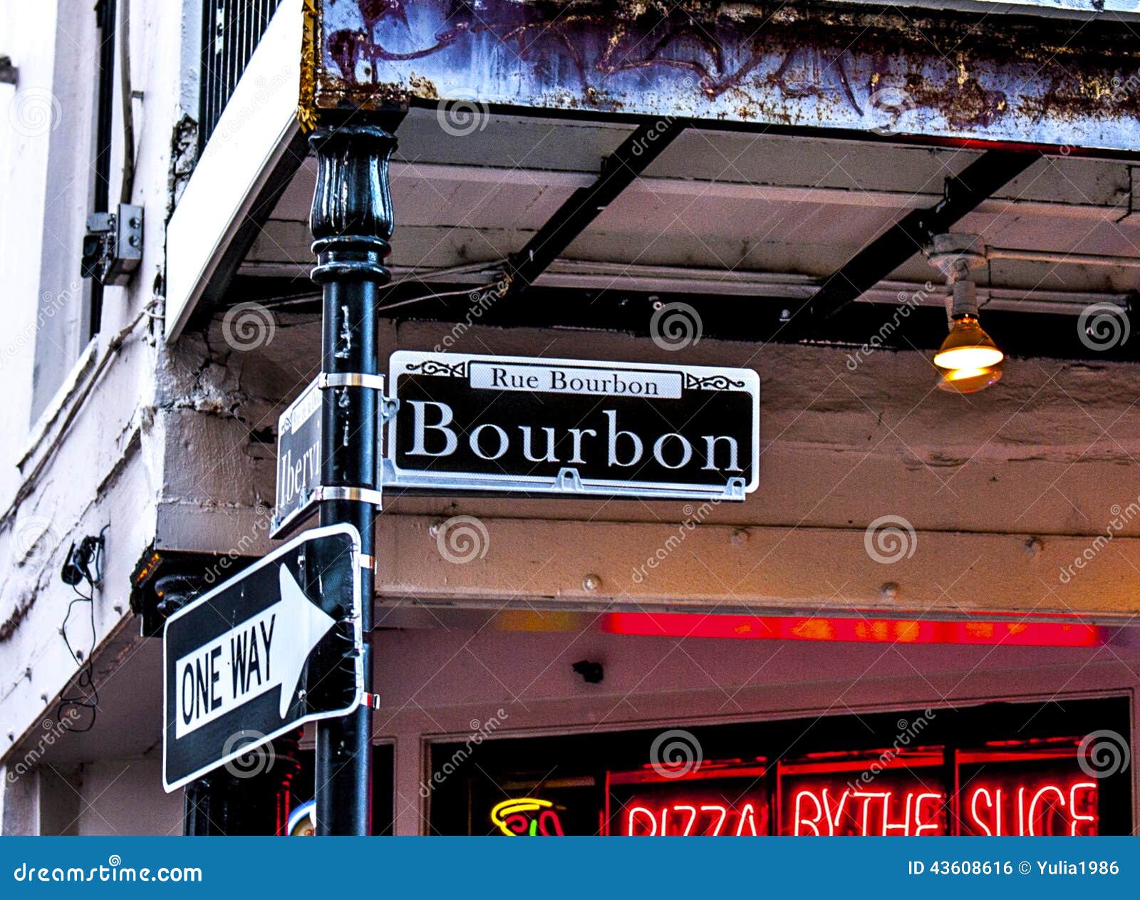 New Orleans Bourbon Street In The The French Quarter Stock Photo