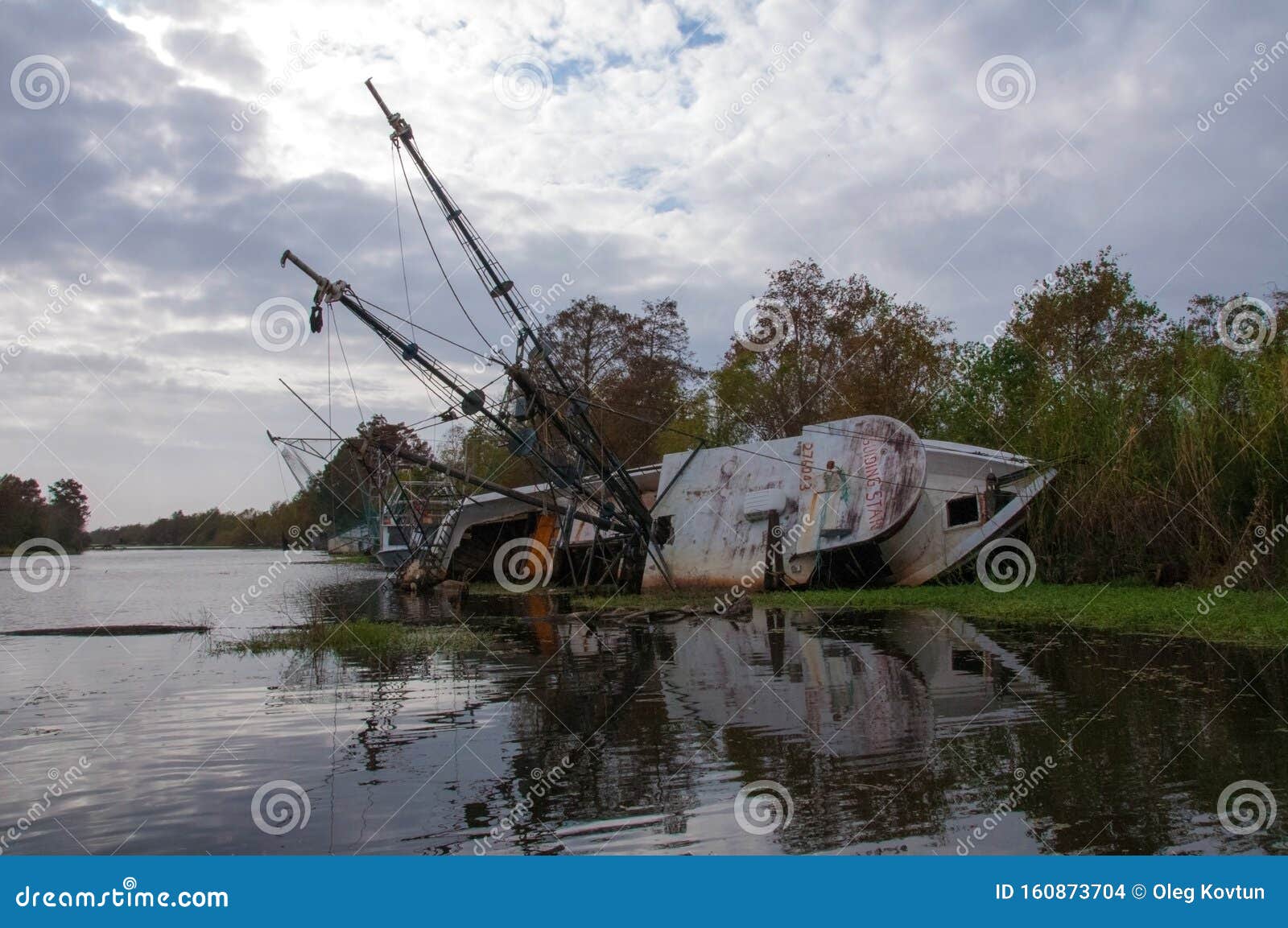 Upside Down And Flooded During Hurricane Sandy Yacht In New Orleans, Louisiana Editorial Stock ...