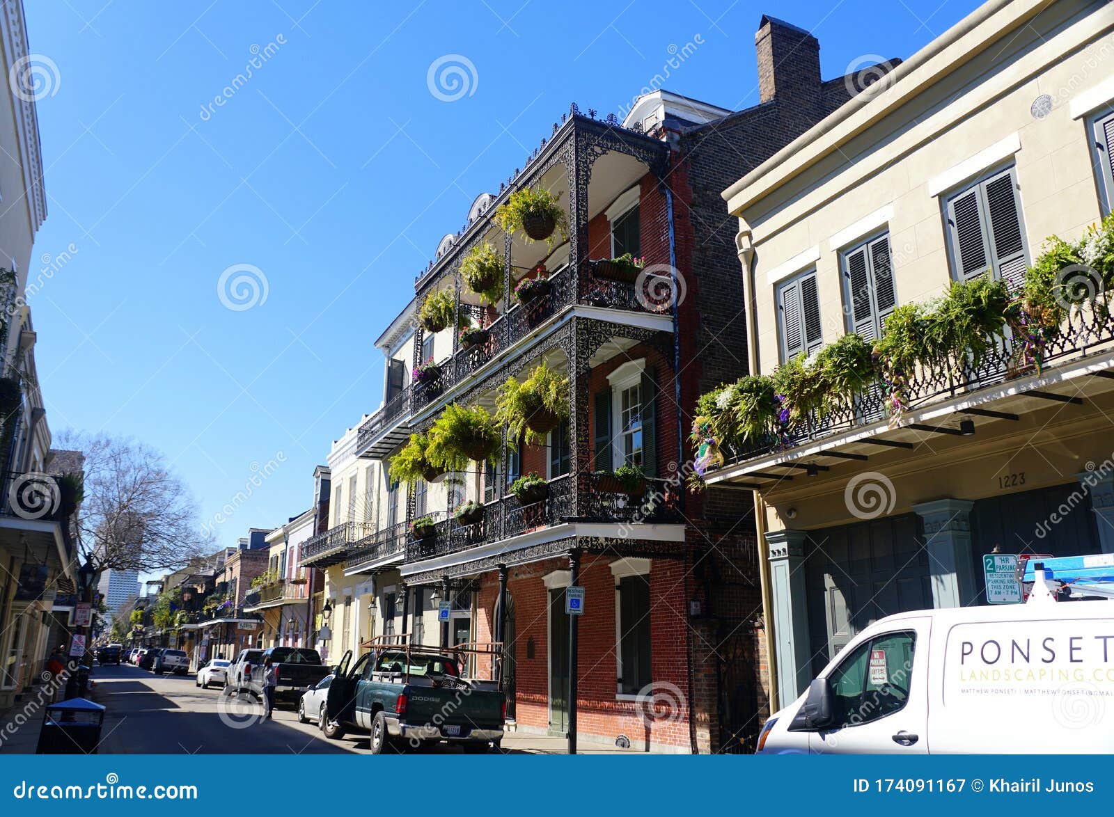 New Orleans, Louisiana, U.S.A - February 7, 2020 - A Building On The Street Decorated With ...