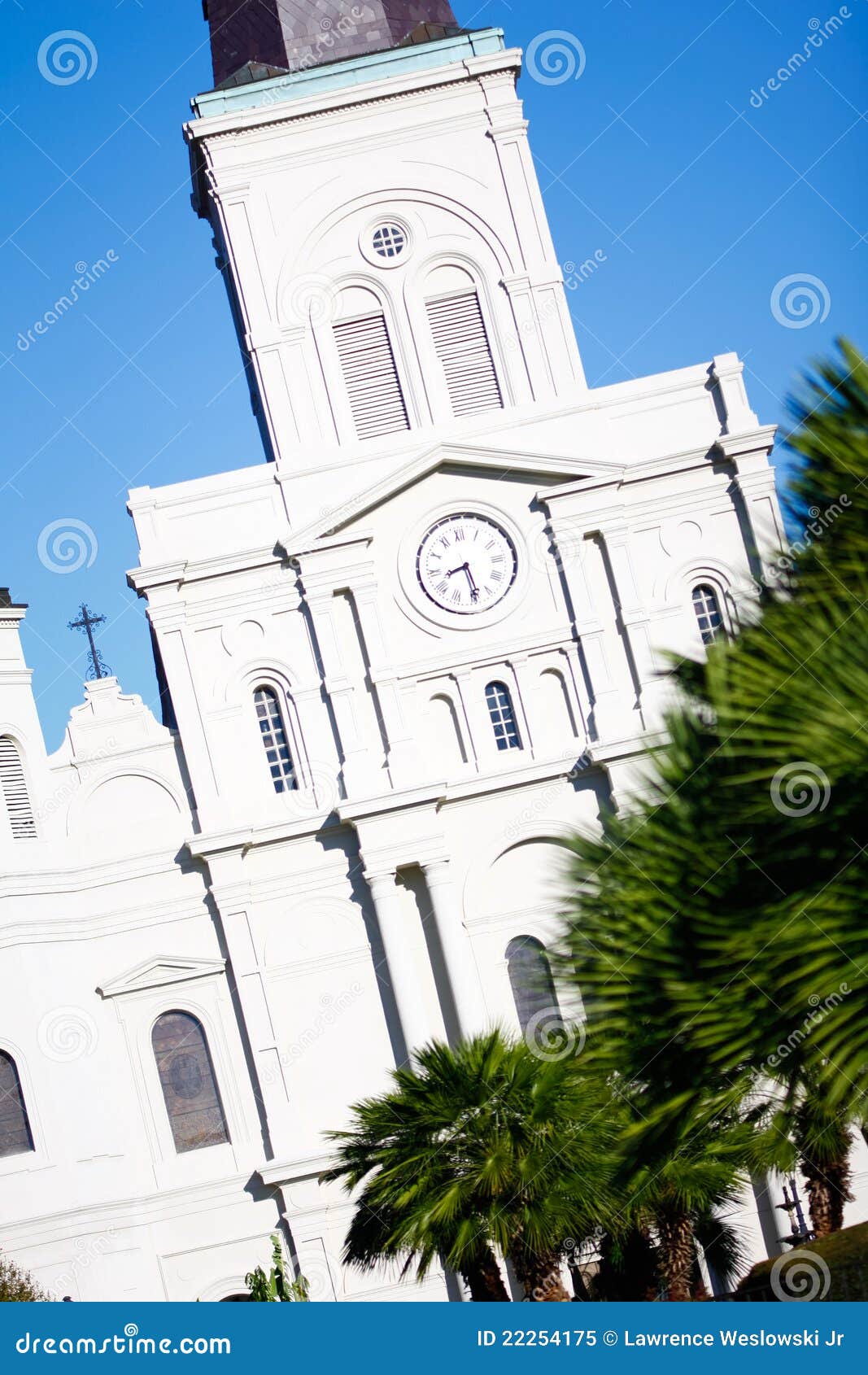 New Orleans St Louis Cathedral Clock Tower Stock Image Image of