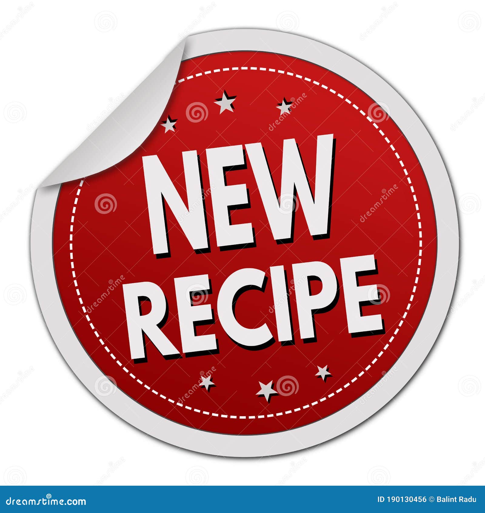 New Recipe Label or Sticker Stock Vector Illustration of badge, menu