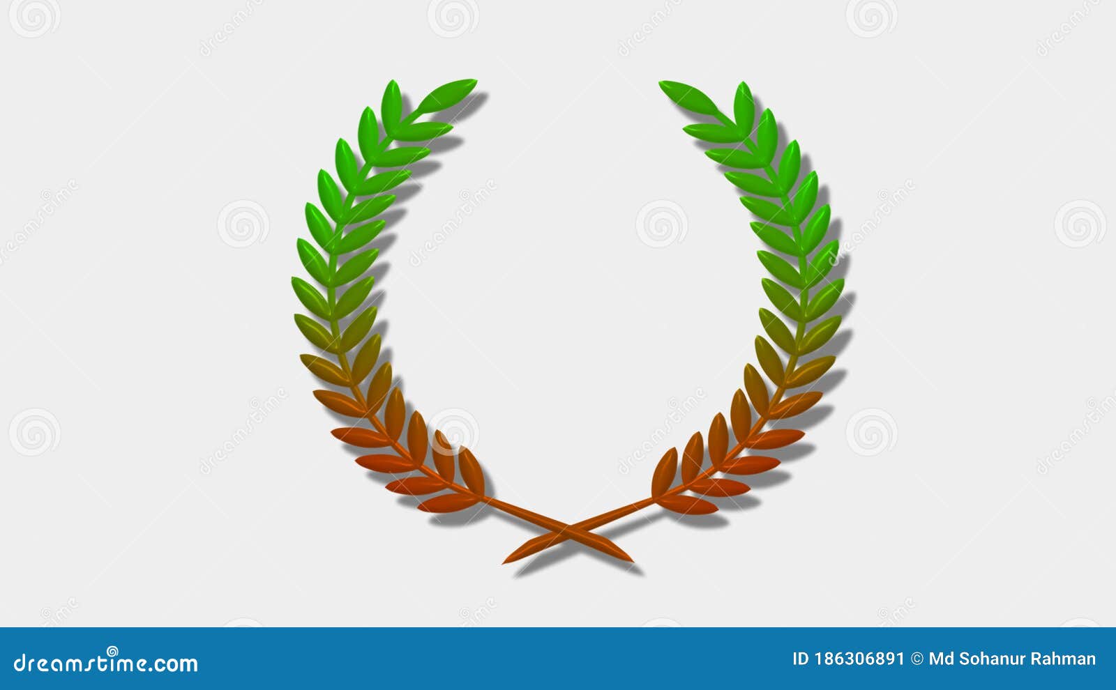 new red and green gradient 3d wheat icon on white background,wheat icon