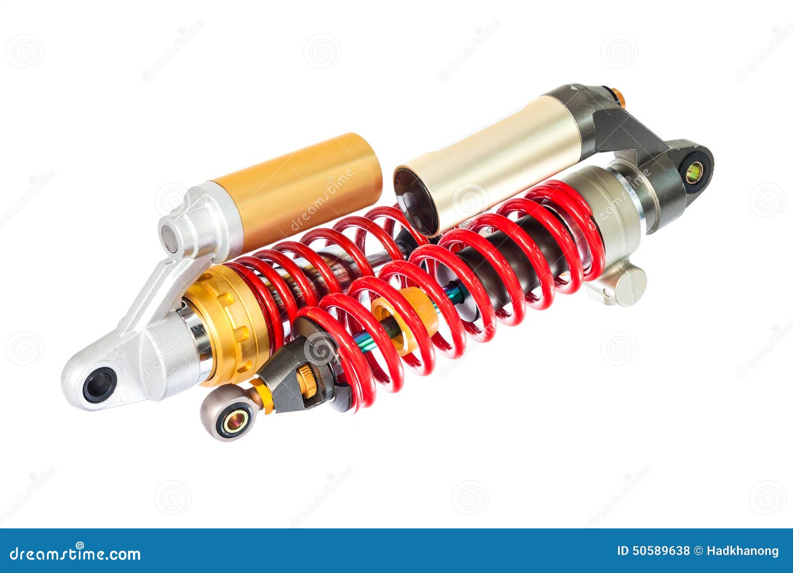 New Red Motorcycle Suspension Stock Photo Image of auto, coil 50589638