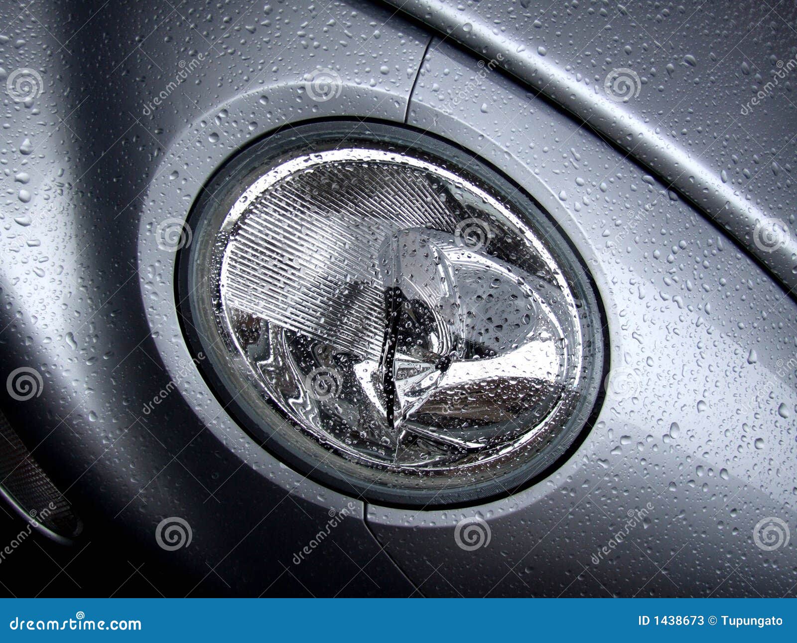 New Silver Car Lamp with Water Drops Stock Image Image of reflection