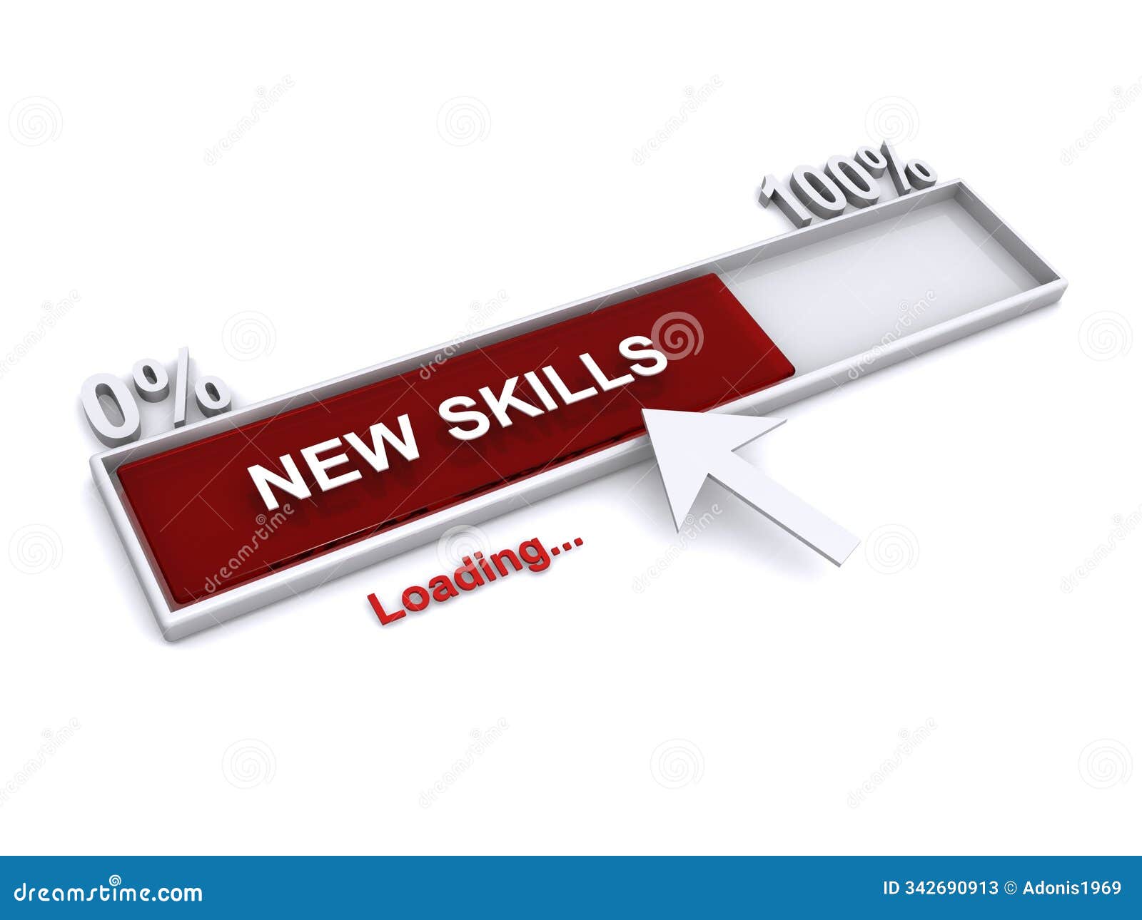 new skills loading progress on white