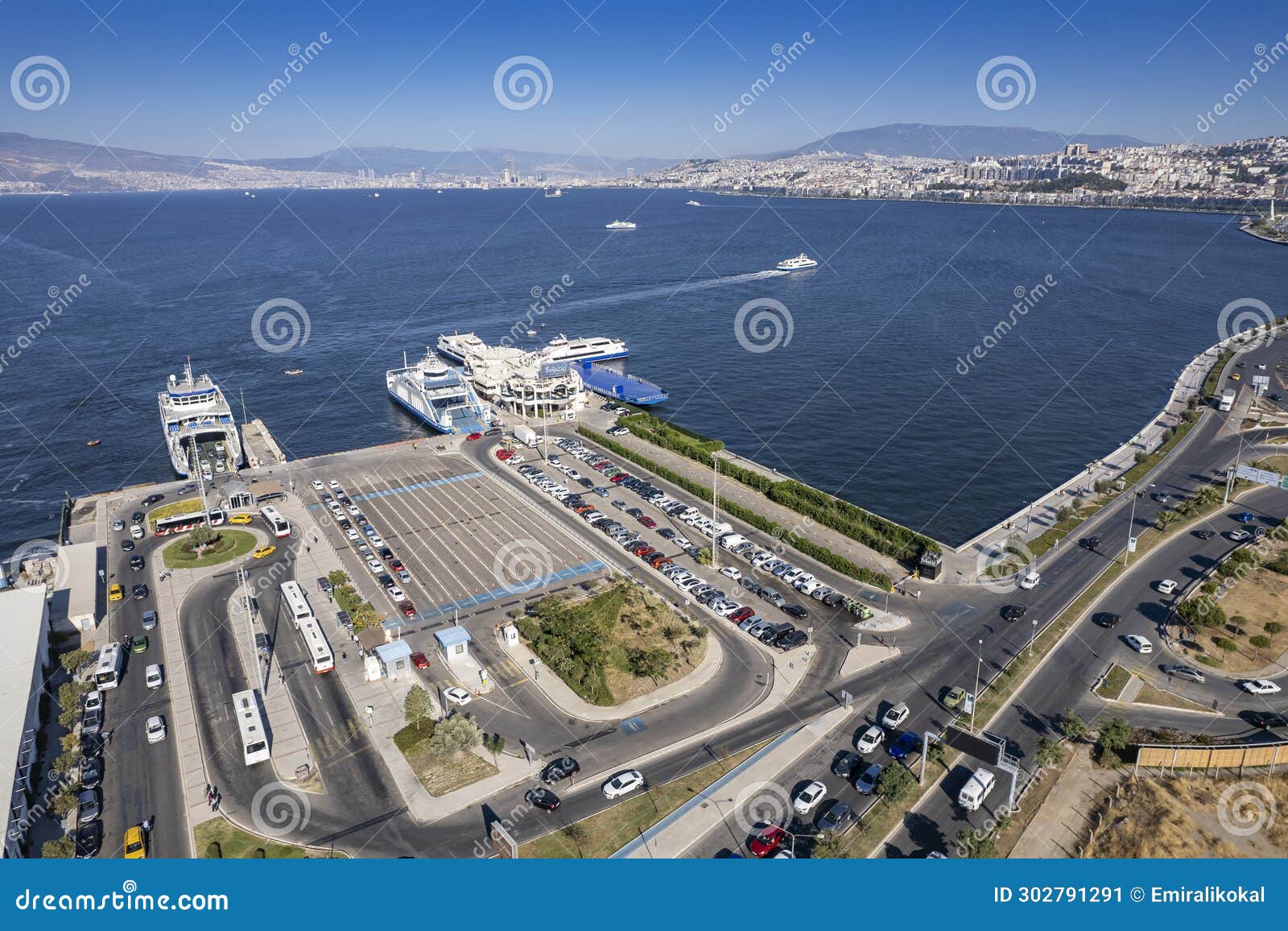 new skycrapers district of izmir city view from bayrakli hill. izmir is the third biggest city of turkey.