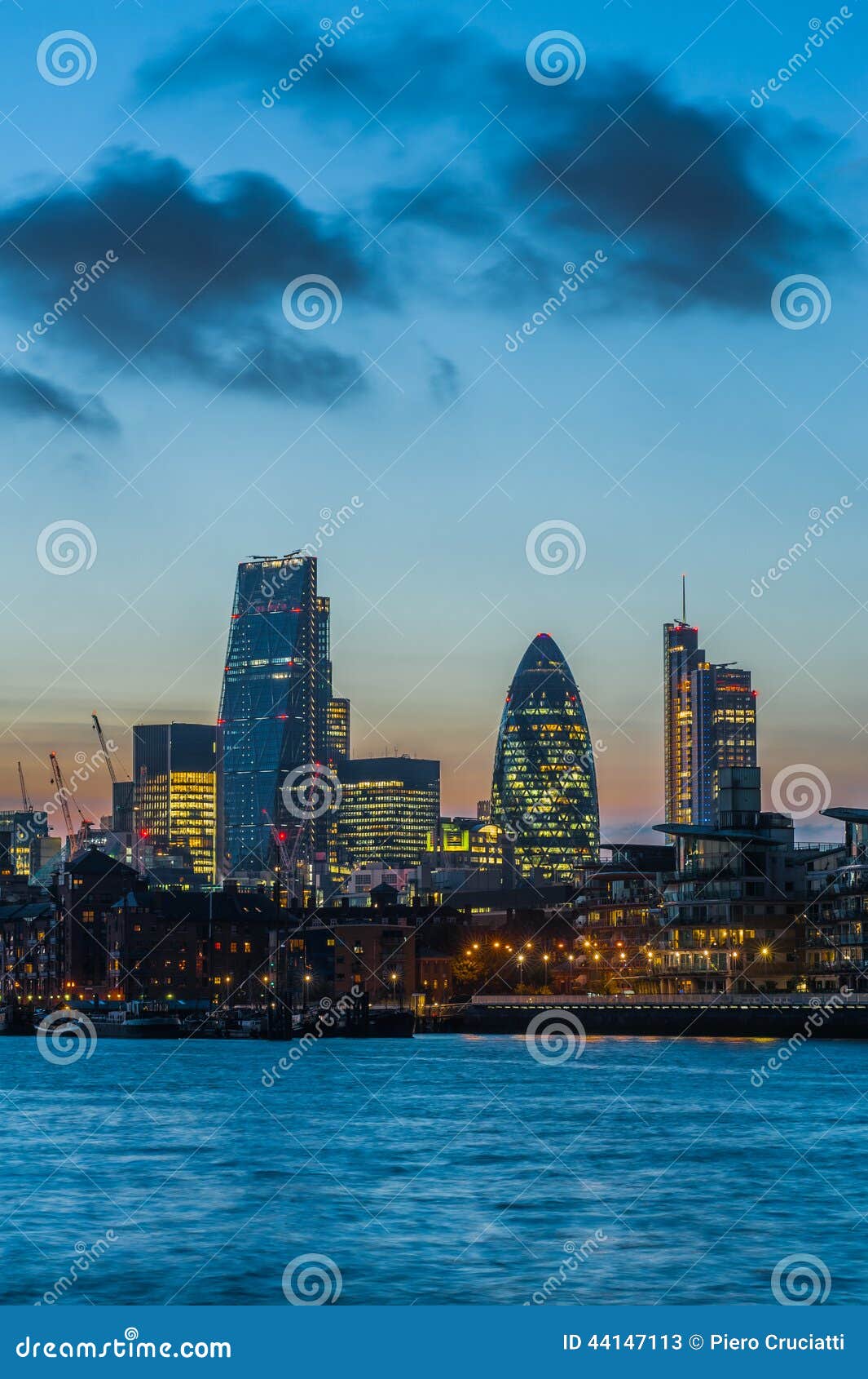new skyscrapers of the city of london at sunset 2014