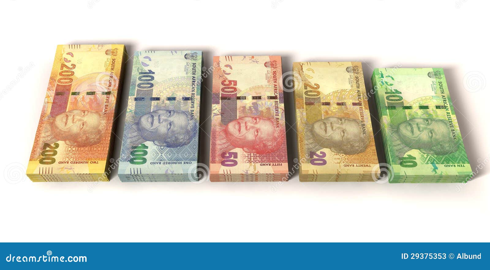 New South African Rand Notes Editorial Stock Photo - Image of four ...