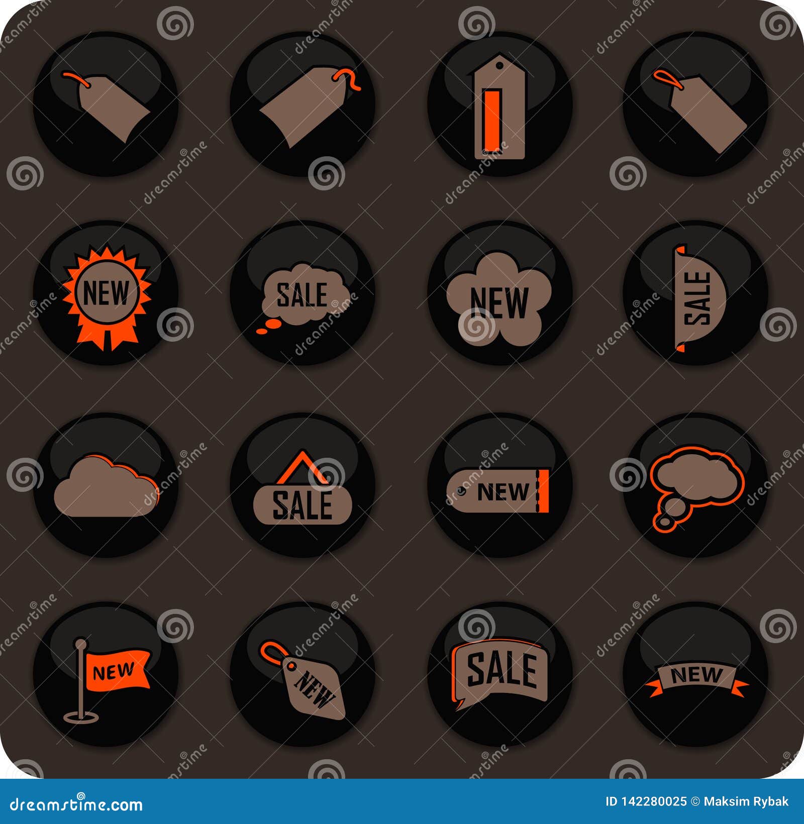 New Stiker  And Label Set Icons Stock Vector  Illustration 