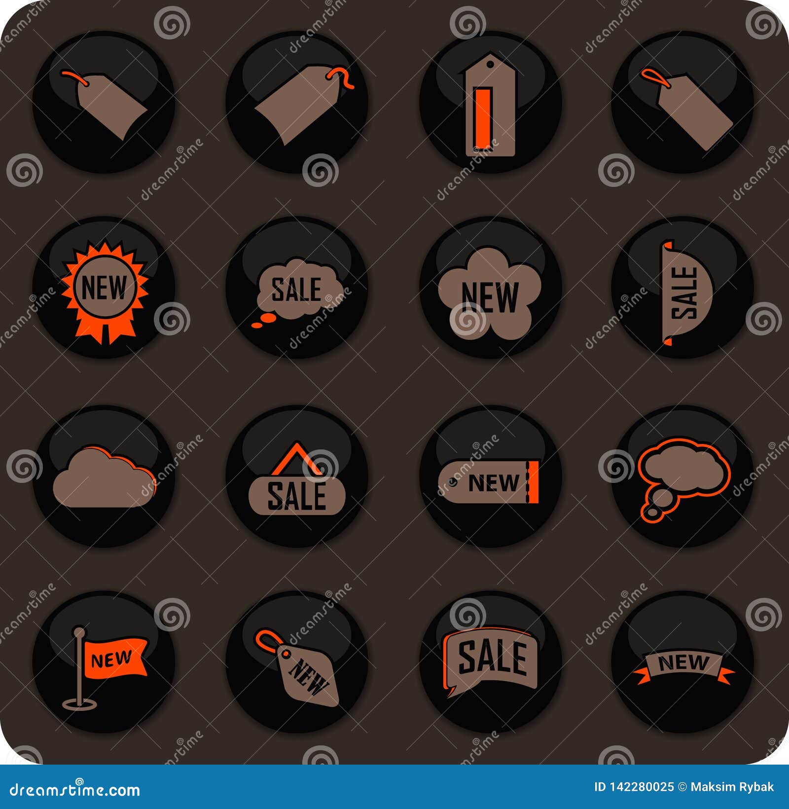 New Stiker  And Label Set Icons  Stock Vector Illustration 