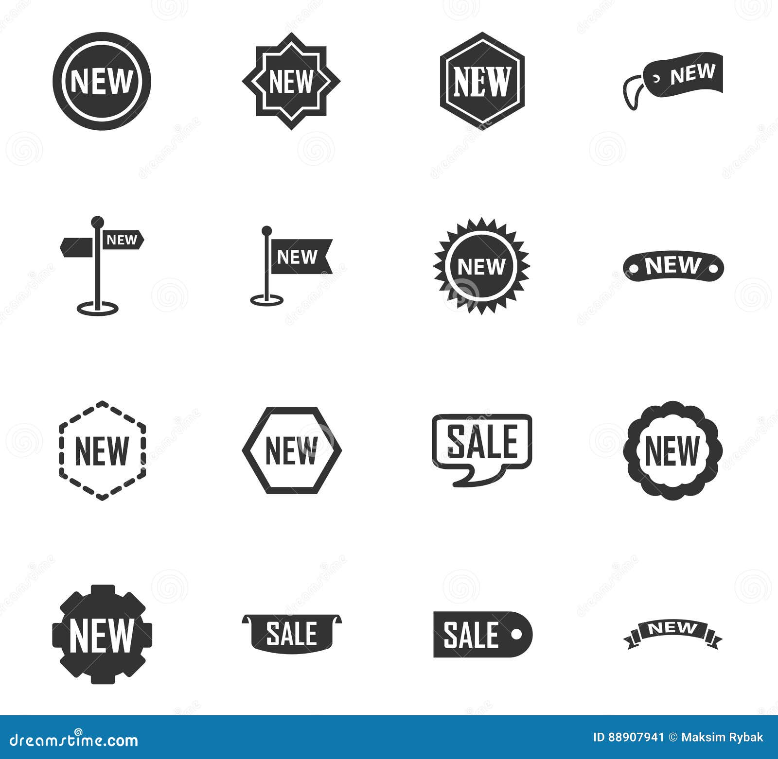 New Stiker  And Label Set Icons  Stock Illustration 